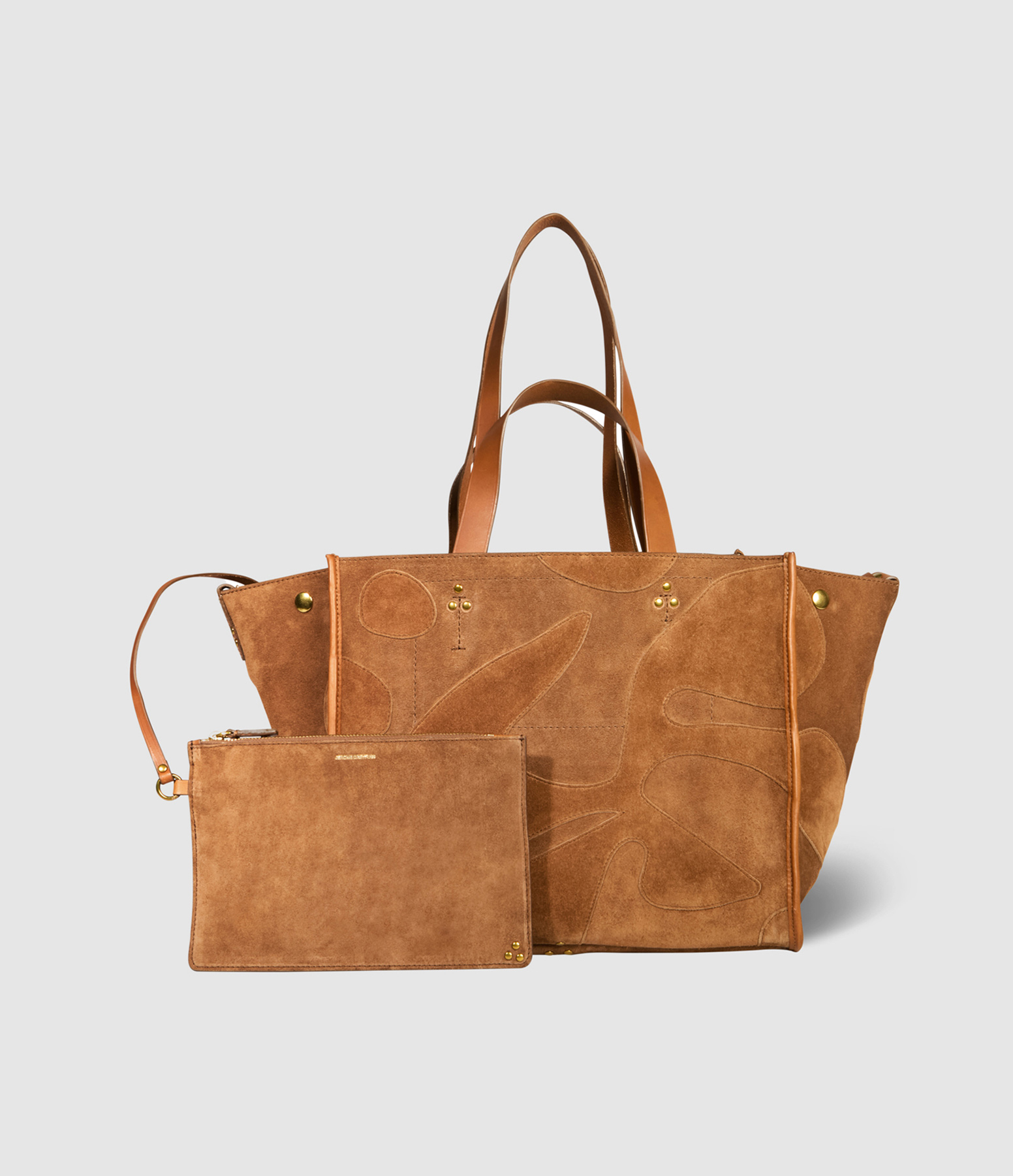 Cabas Léon M Cuir Suédé Tabac, Capsule Japan