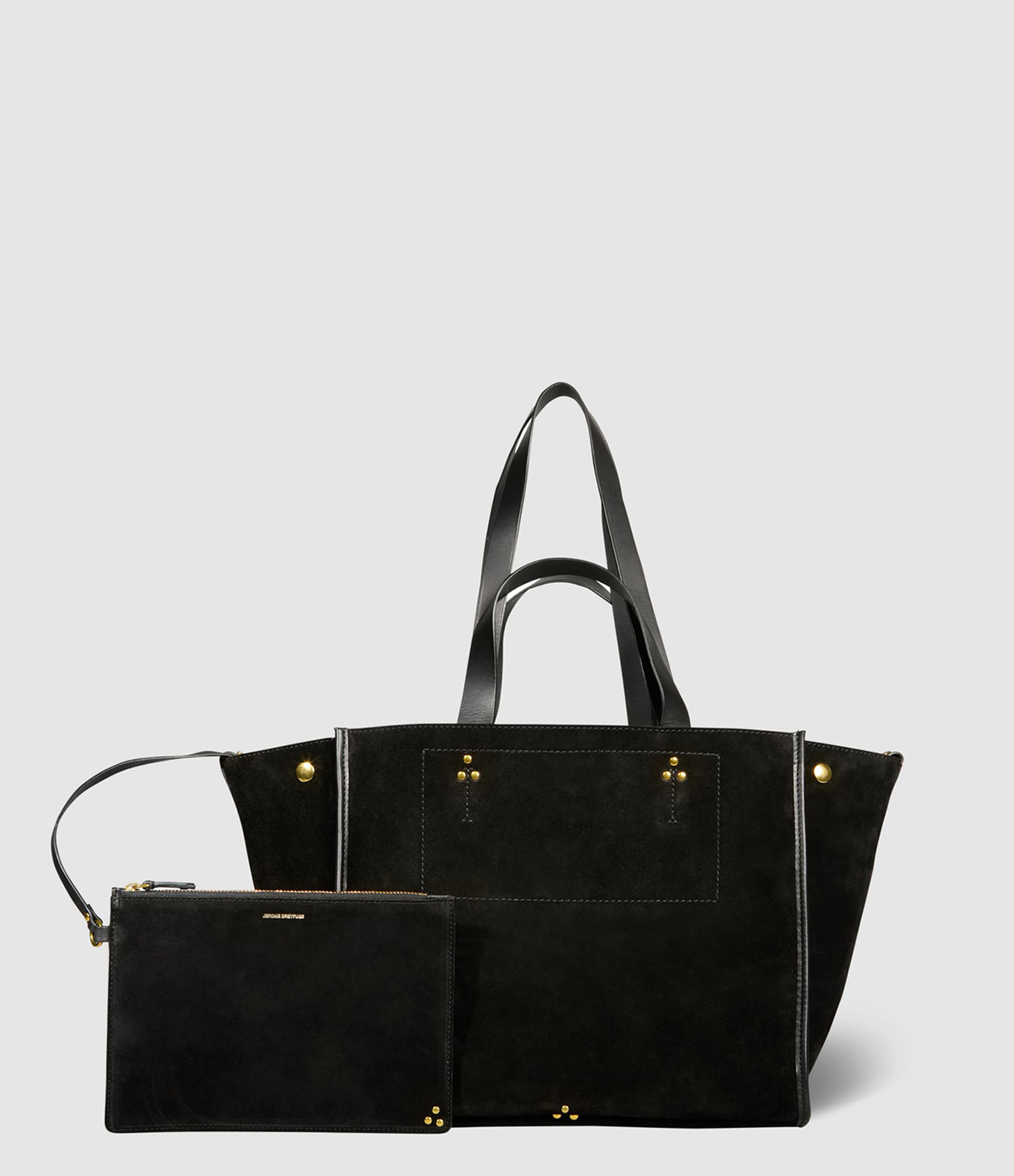 Cabas Léon L Cuir Suédé Noir