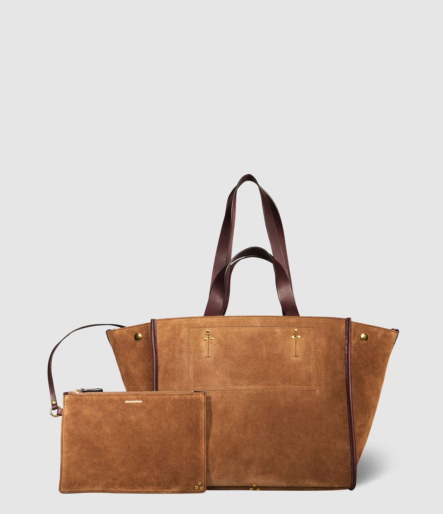 Cabas Léon M Cuir Suédé Tabac