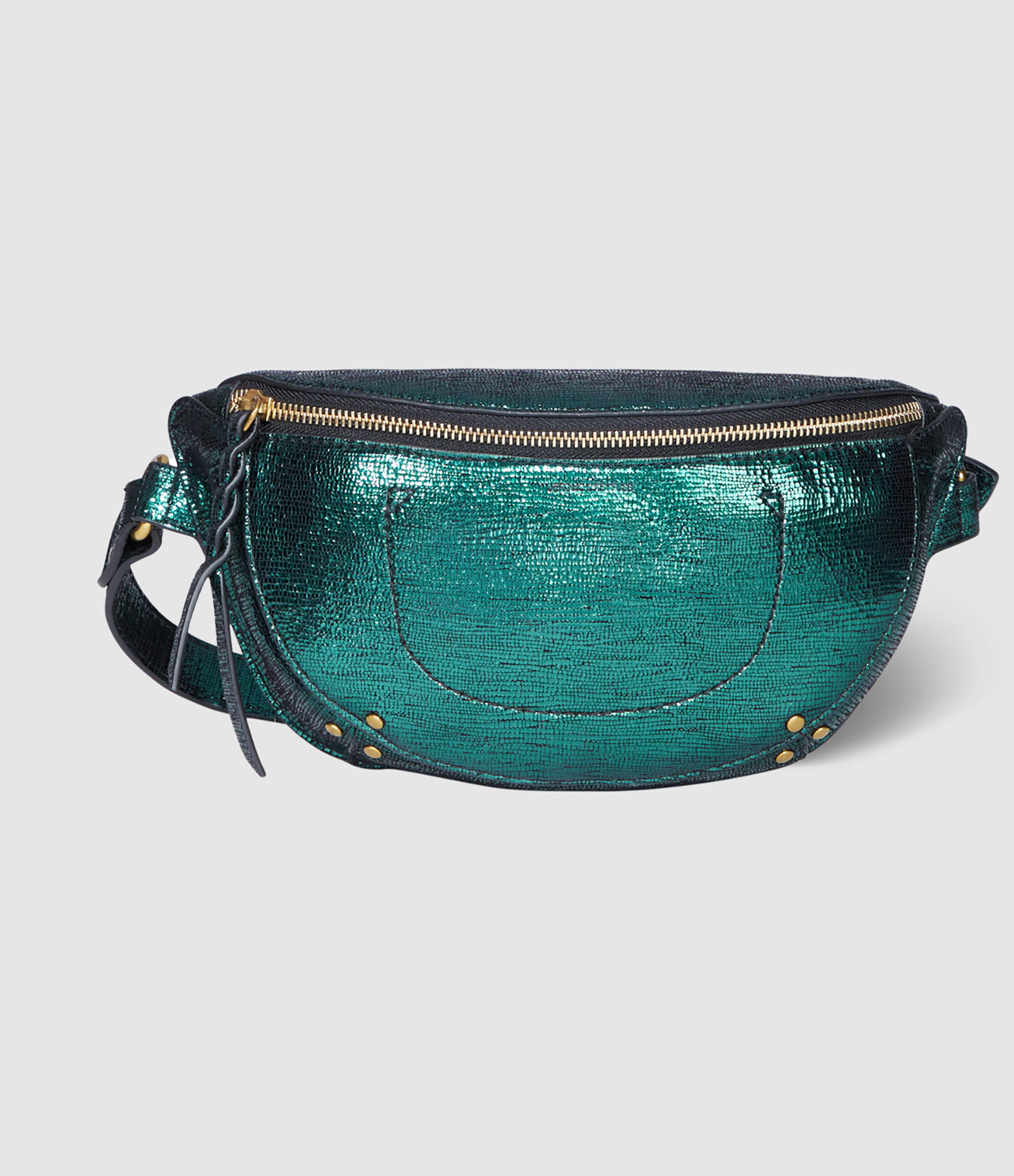 Sac Banane Lino Cuir Lamé Vert