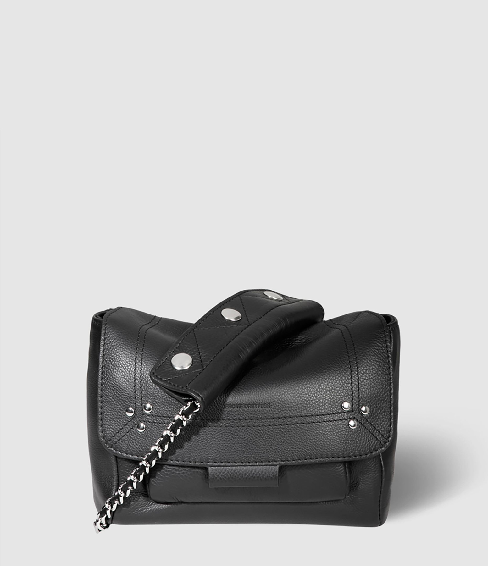 Sac Lulu S Cuir Noir Silver