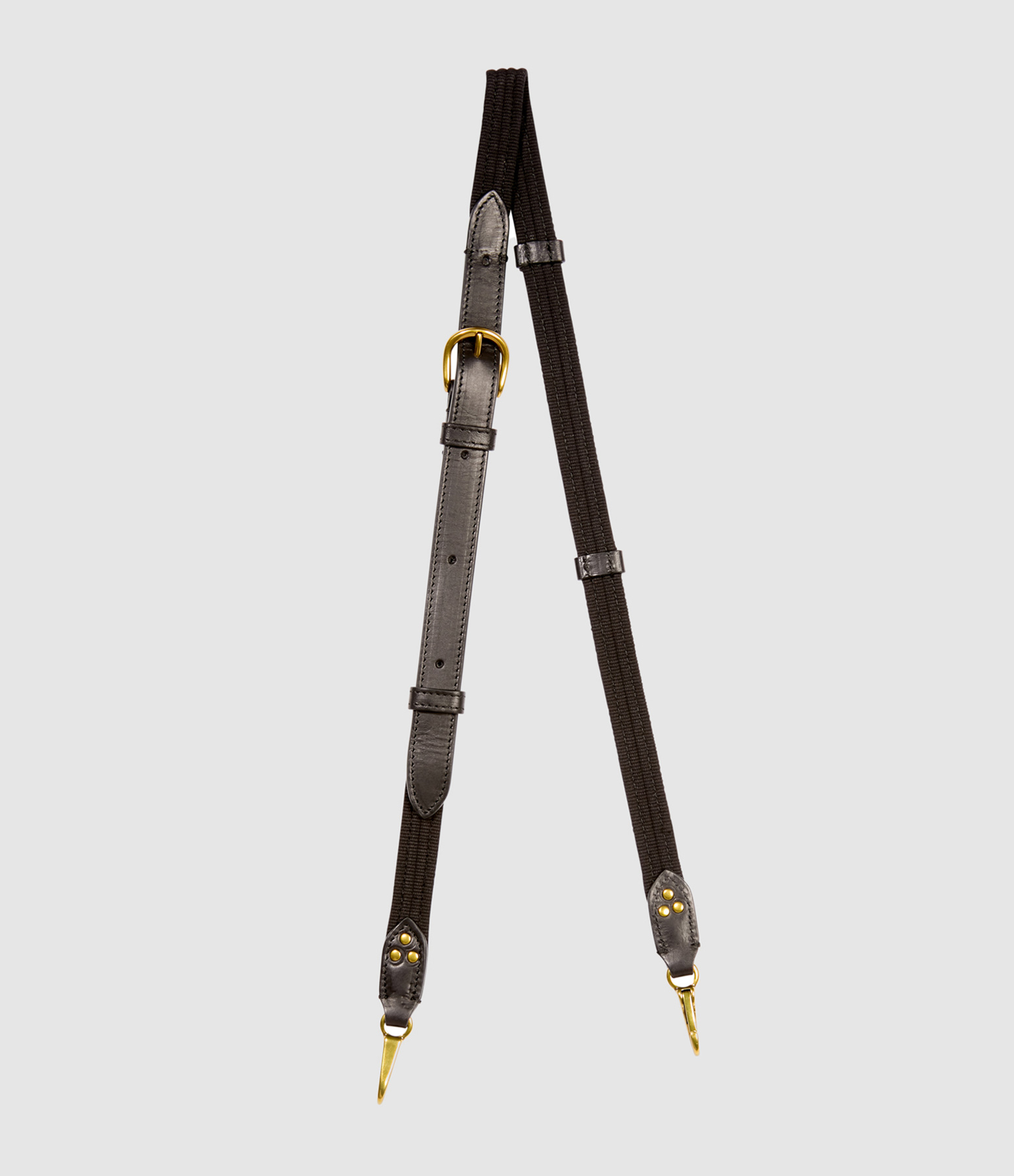 Bandoulière Sangle Fine Noir Brass