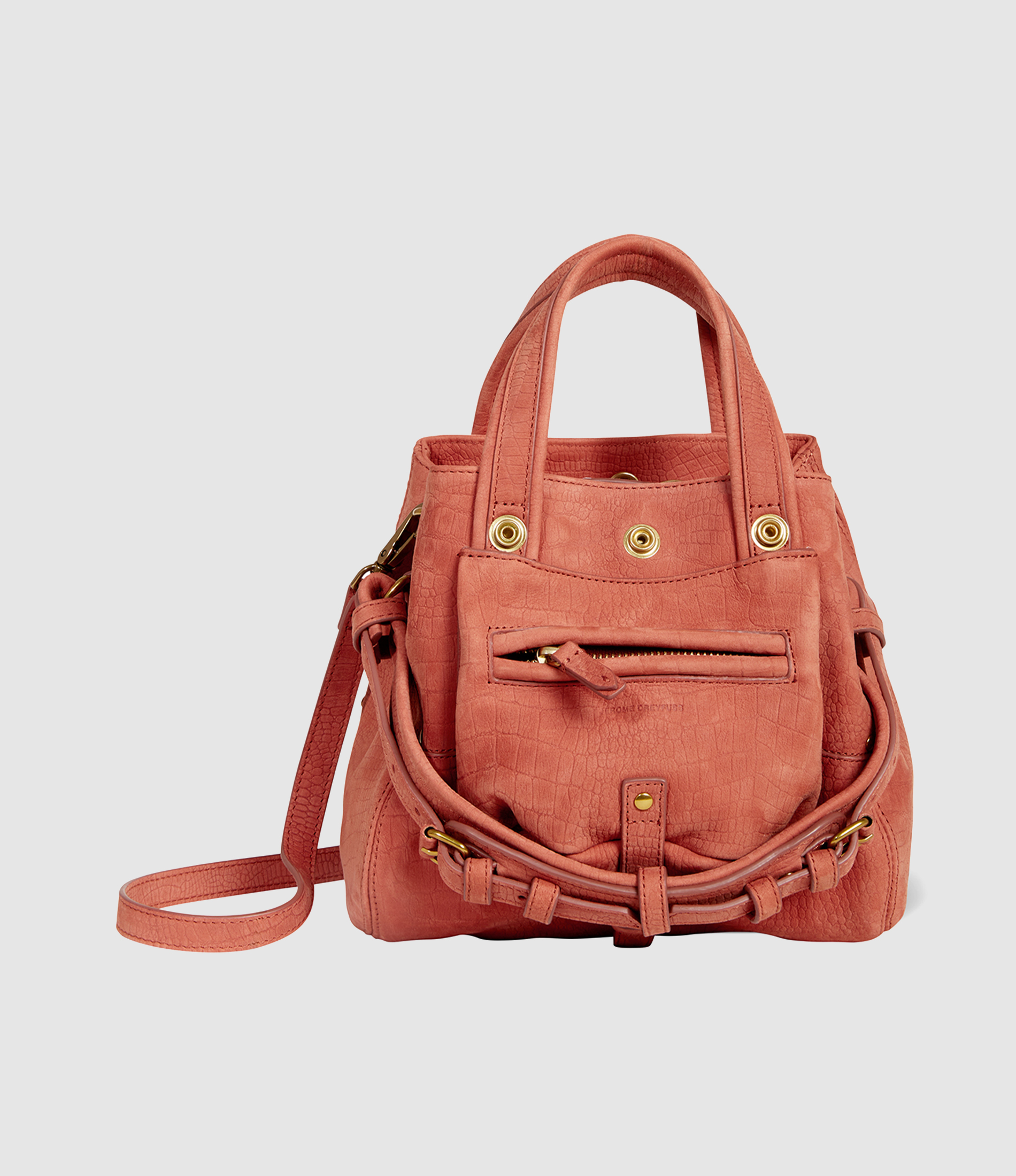 Sac Billy Nano Cuir Imprimé Croco Terracotta