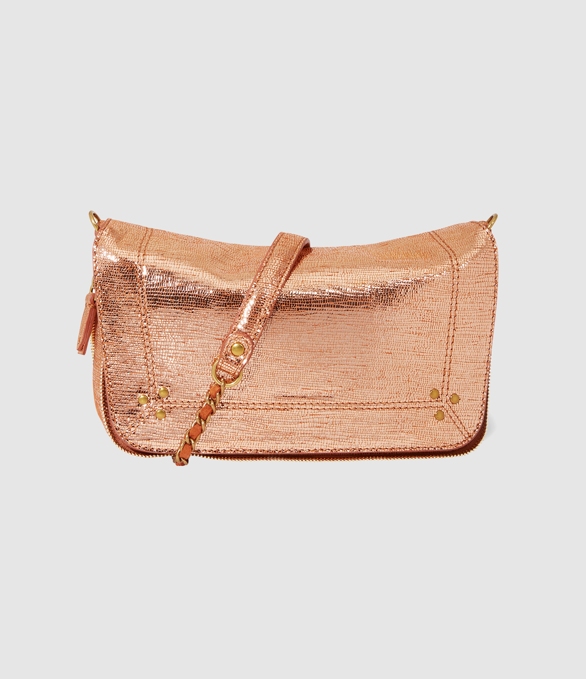 Sac Bobi S Cuir Lamé Rose Gold