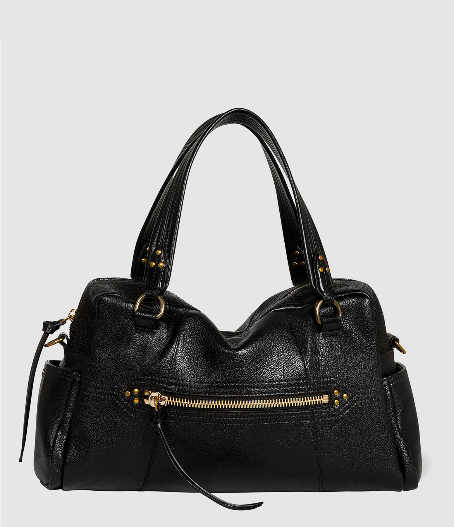 Sac Lucky Bowling Cuir Noir Brass