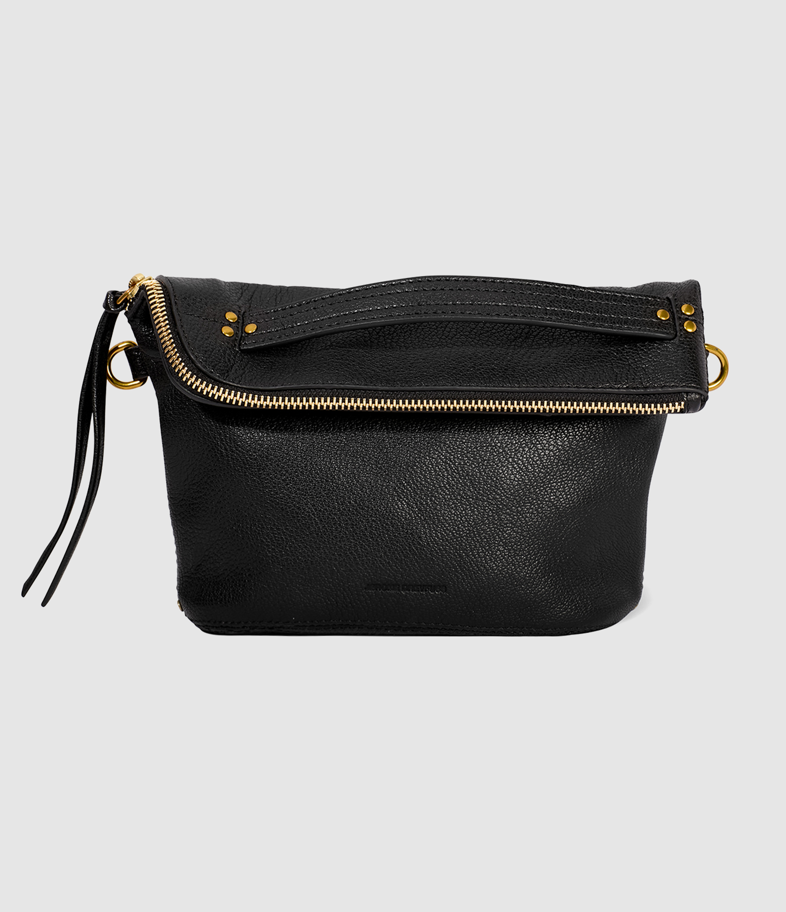 Pochette Lucky Cuir Noir Grainé