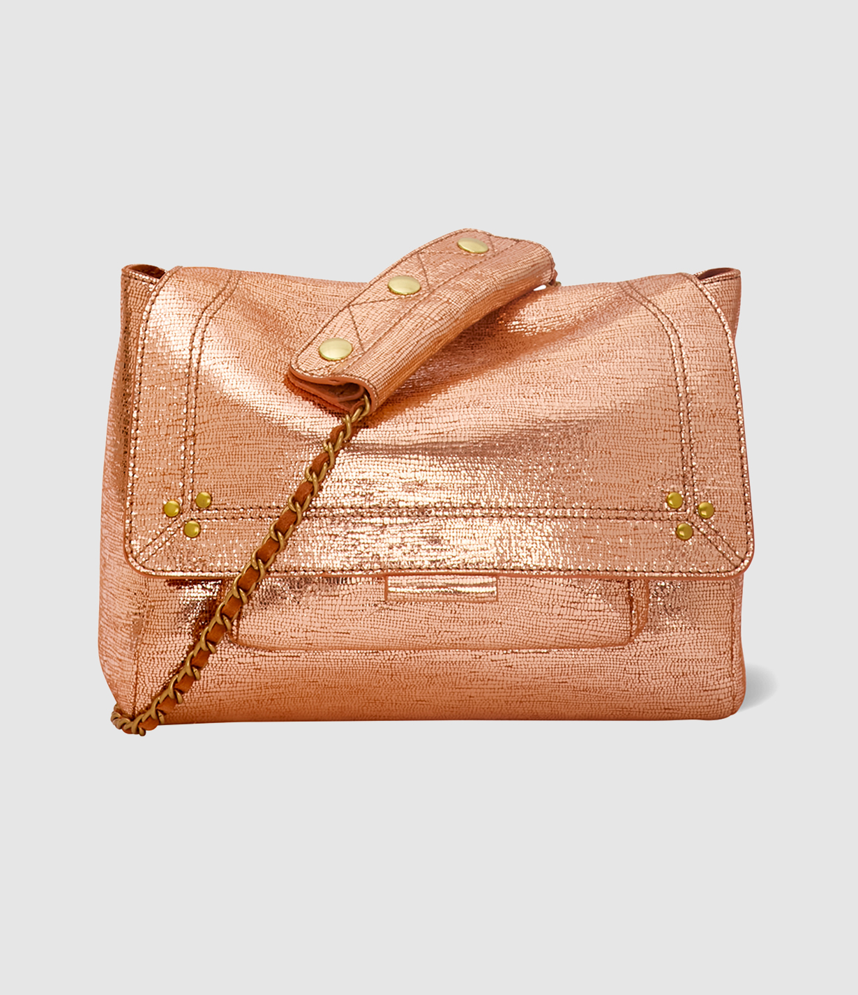 Sac Lulu M Cuir Lamé Rose Gold