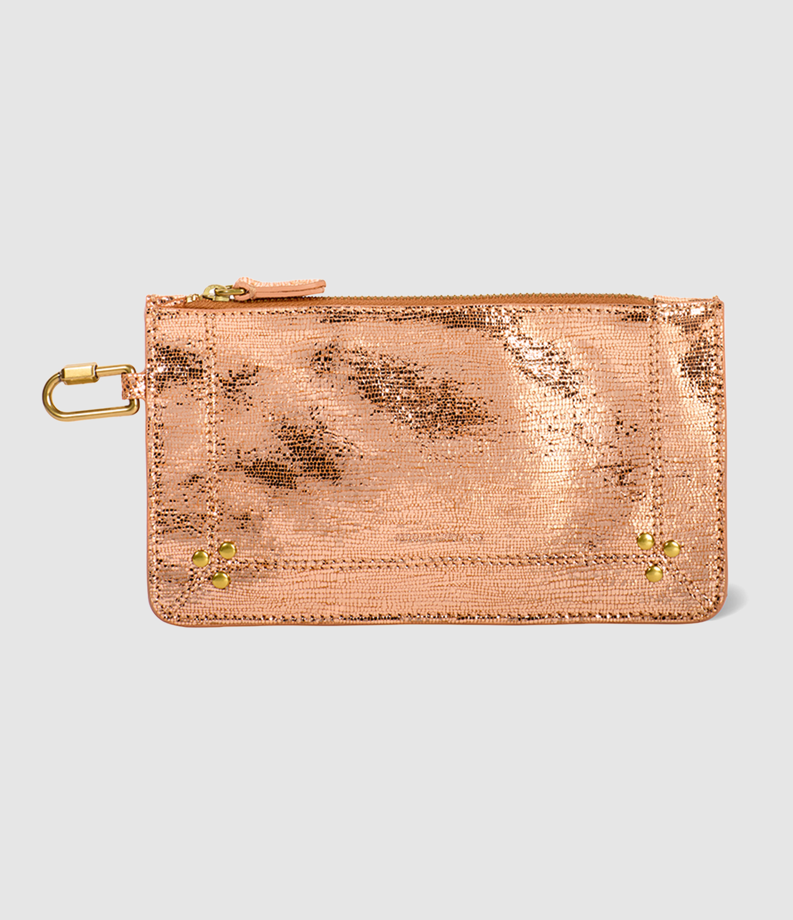 Pochette Popoche S Cuir Lamé Rose Gold