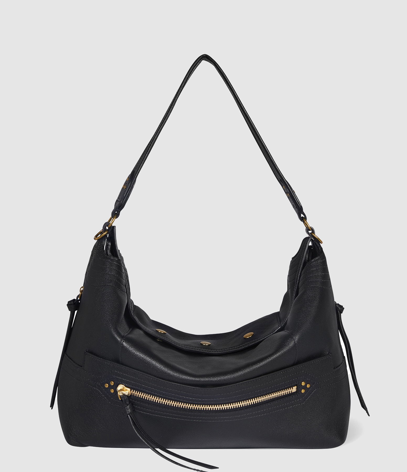 Sac Lucky Hobo Large Noir Brass