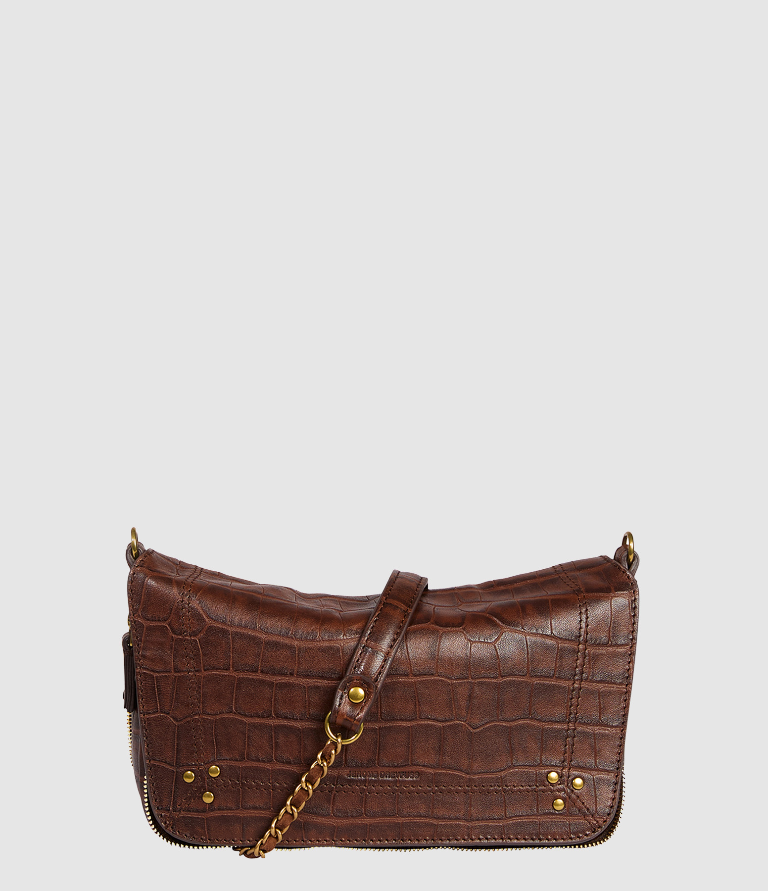 Sac Bobi S Imprimé Croco Cigare