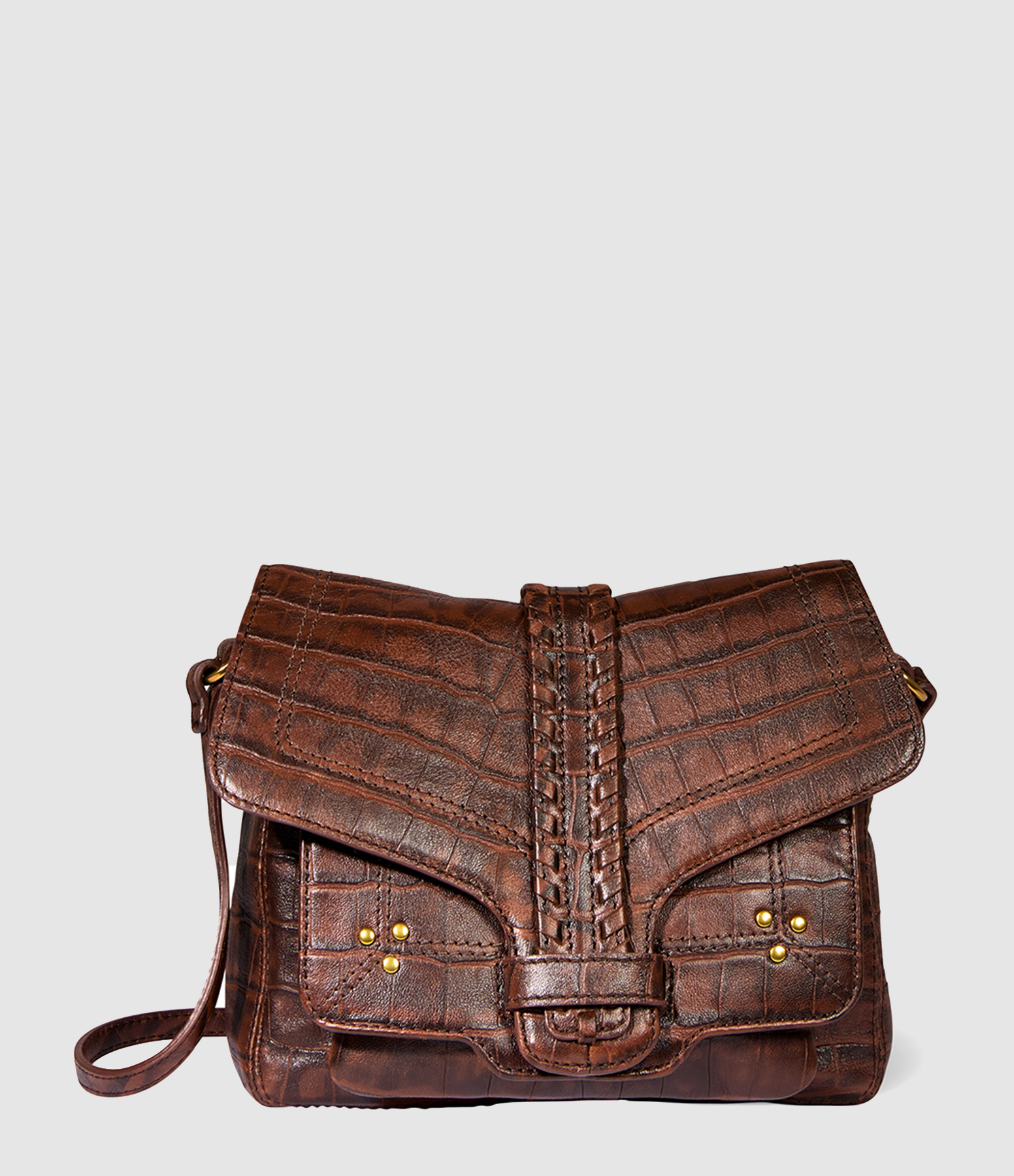 Sac Harry S Imprimé Croco Cigare