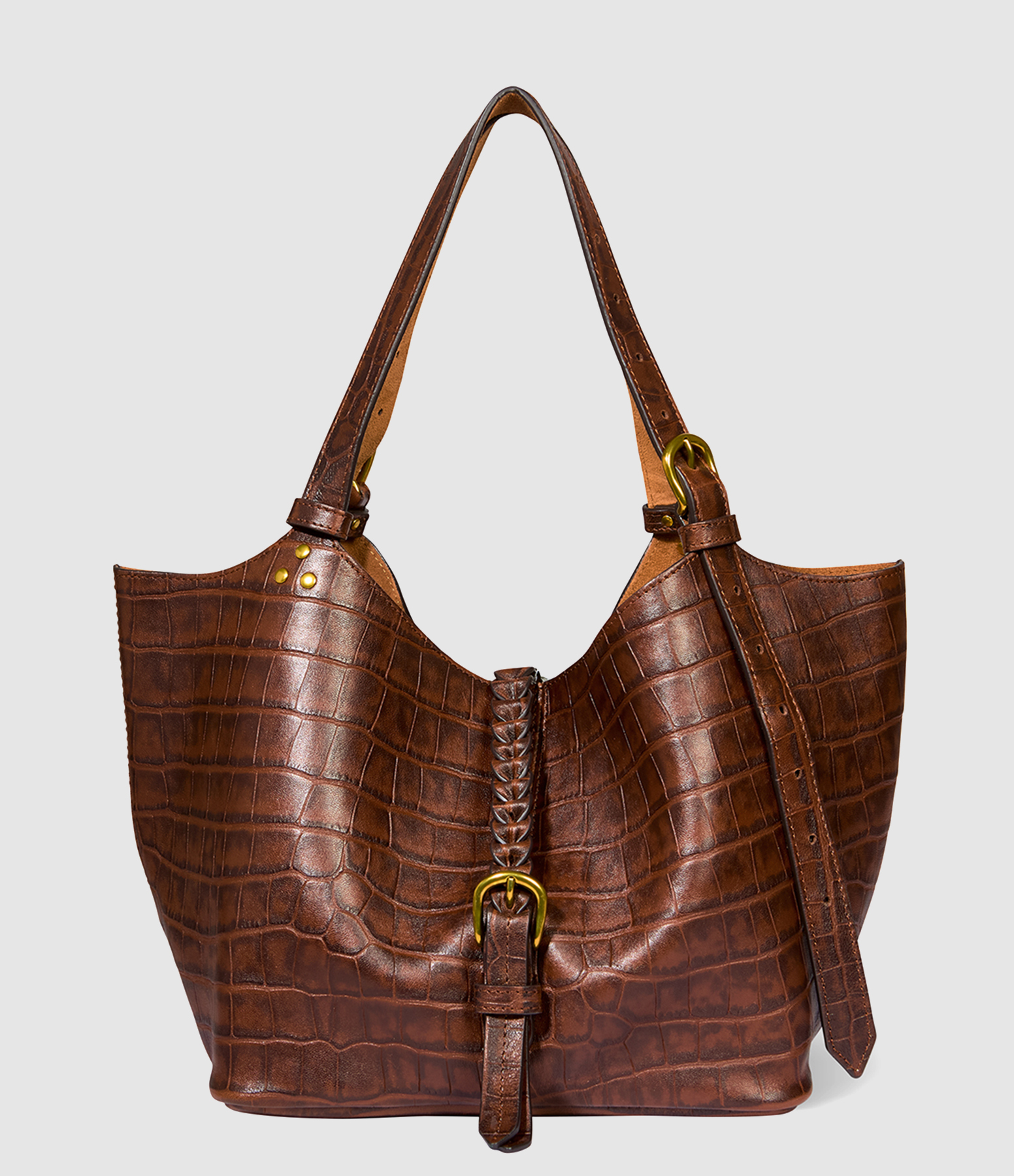 Sac Joseph S Imprimé Croco Cigare