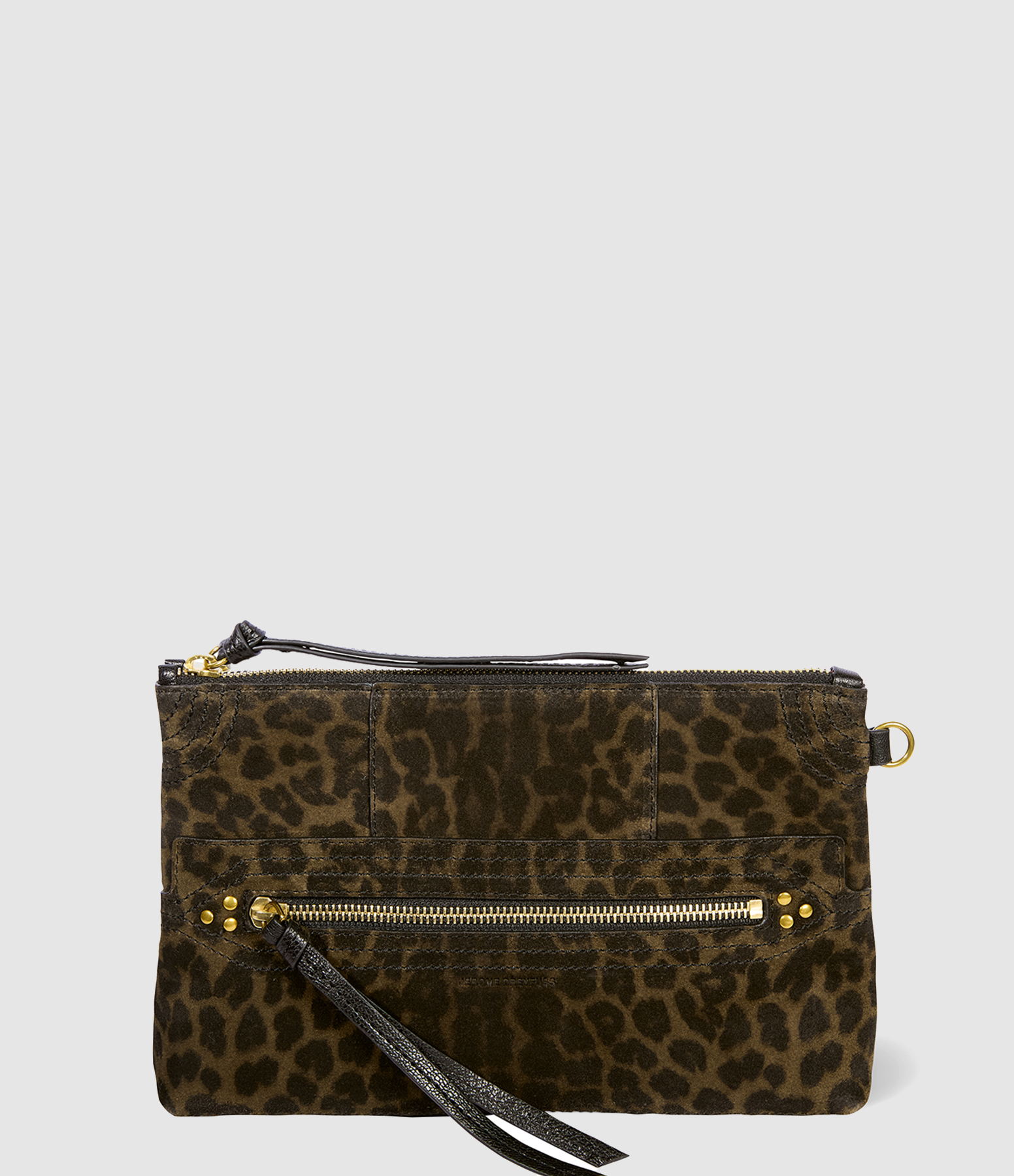 Pochette Lucky Clutch Imprimé Léopard Kaki