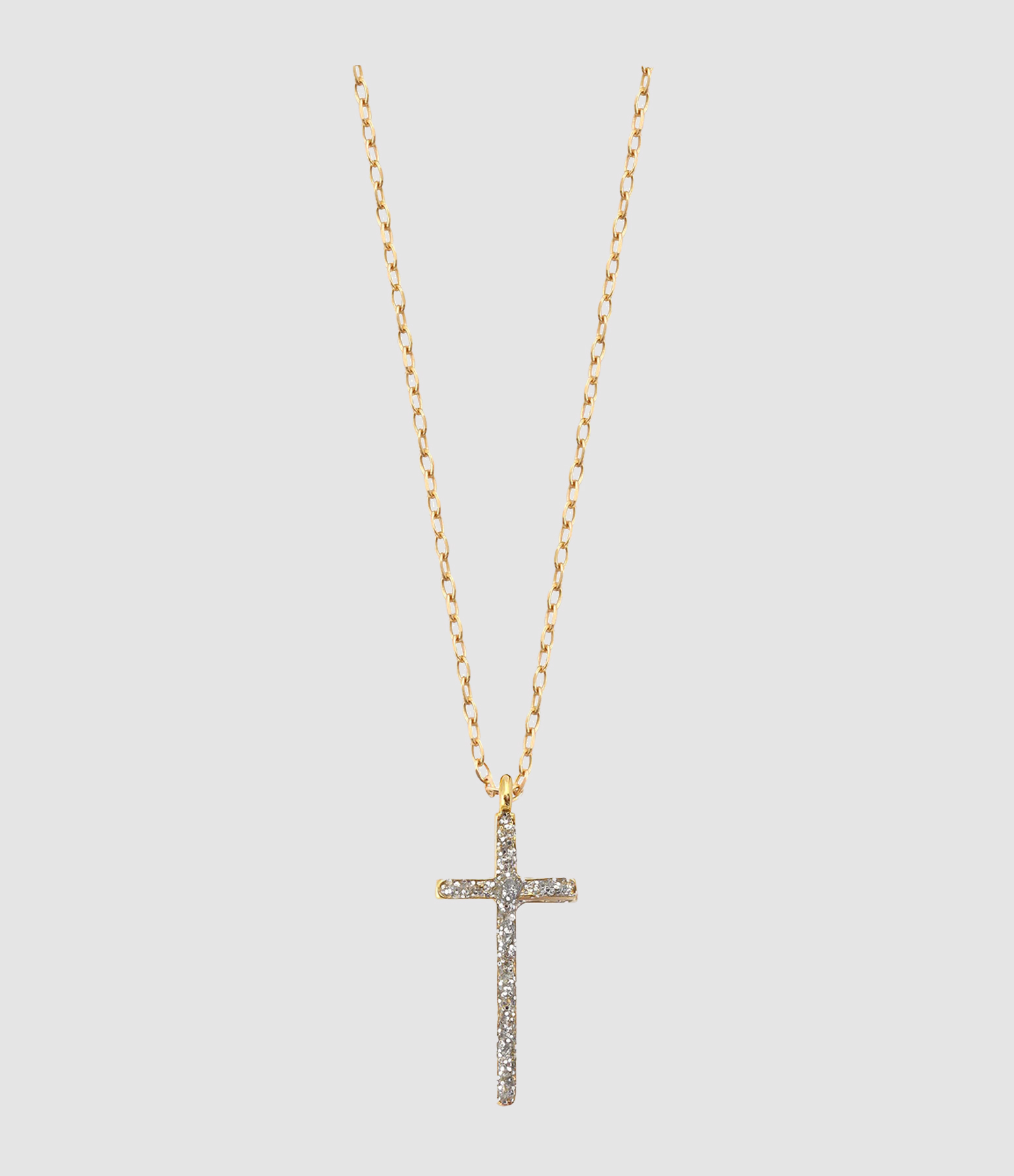 Collier Croix L Argent Doré
