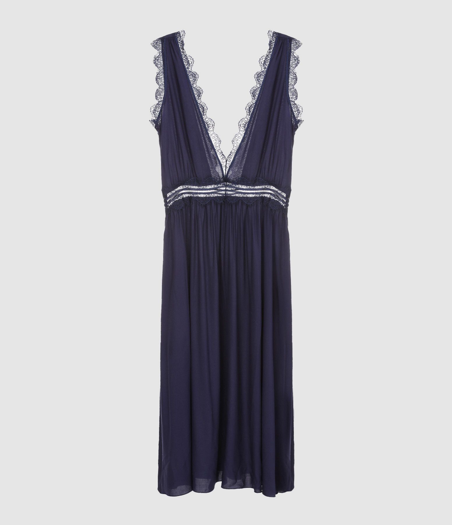 JEANNE VOULAND Robe Deva Dentelle Bleu Nuit