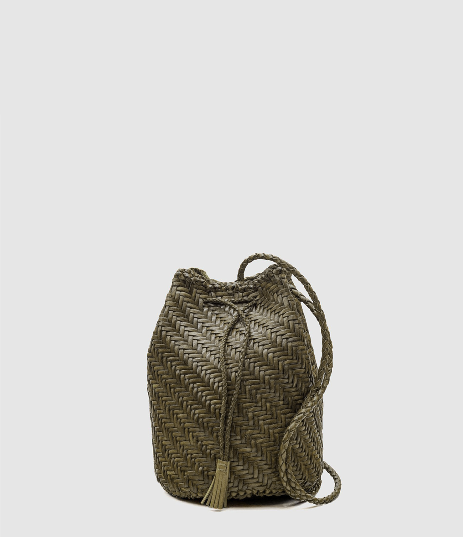 Sac Pompom Double Jump Cuir Kaki