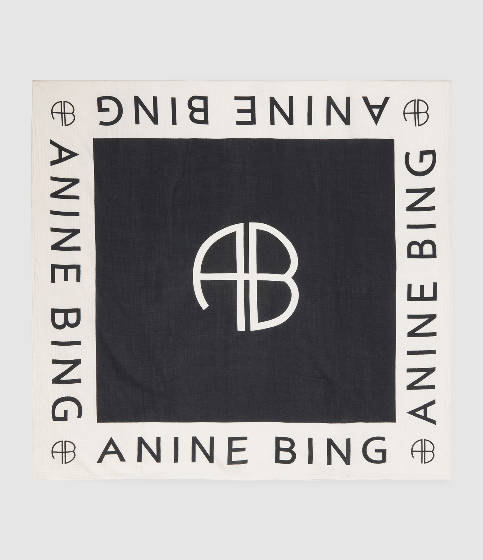 Foulard Praia Coton Noir Crème