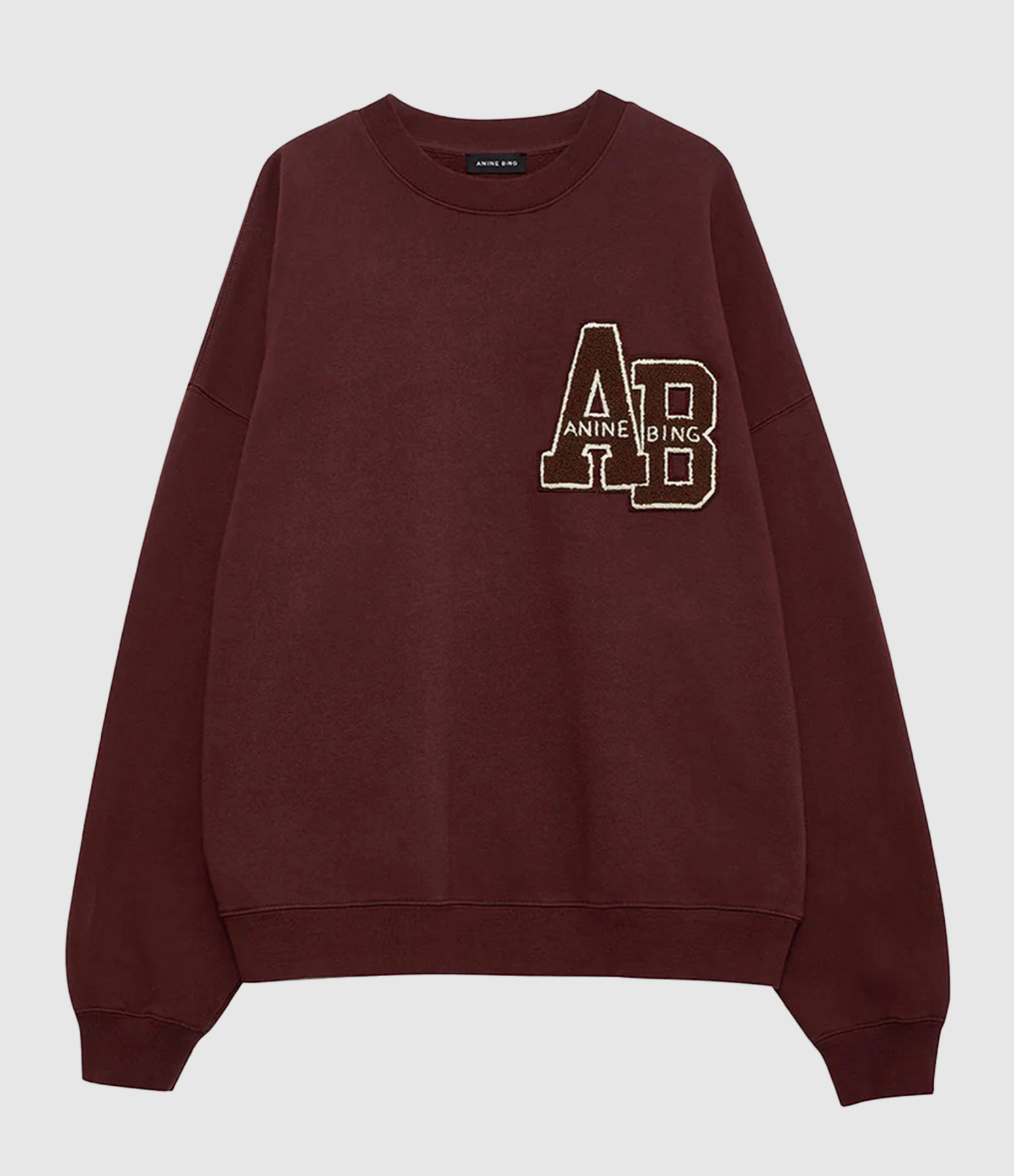 Sweatshirt Miles Oversized Letterman Dark Burgundy