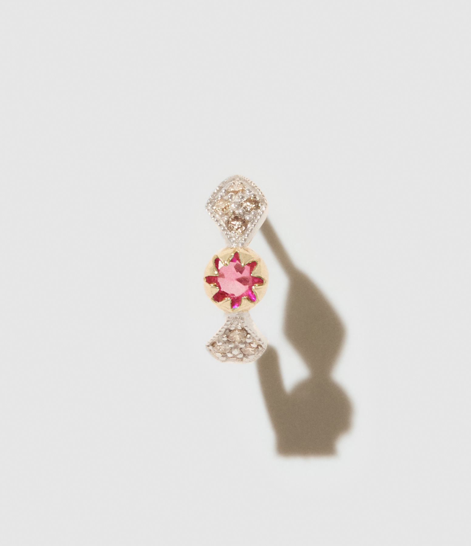 Boucle d'oreille Adèle n°1 Rose Saphir (vendue à l'unité)