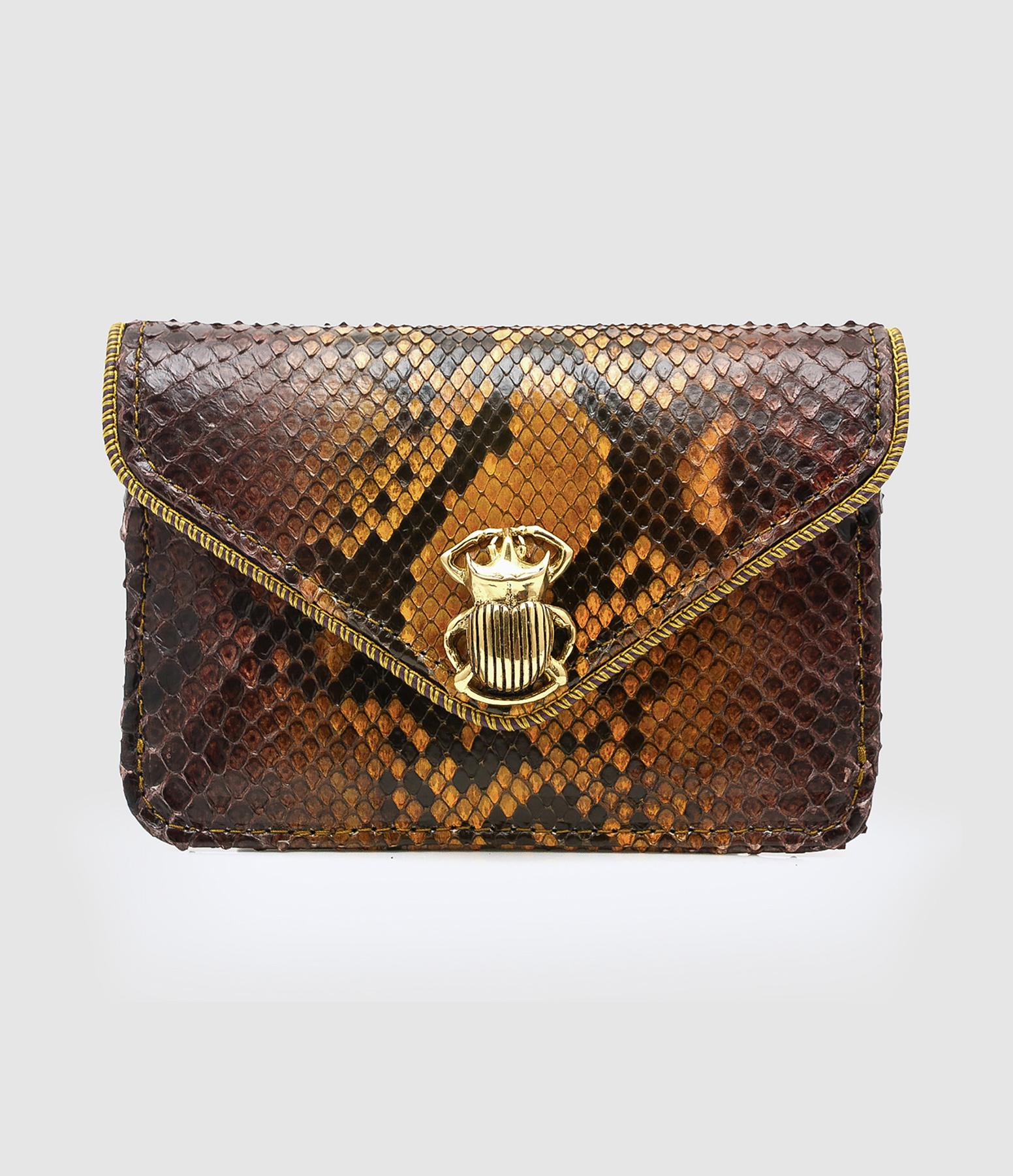 Porte-cartes Alex Python Œil de Tigre