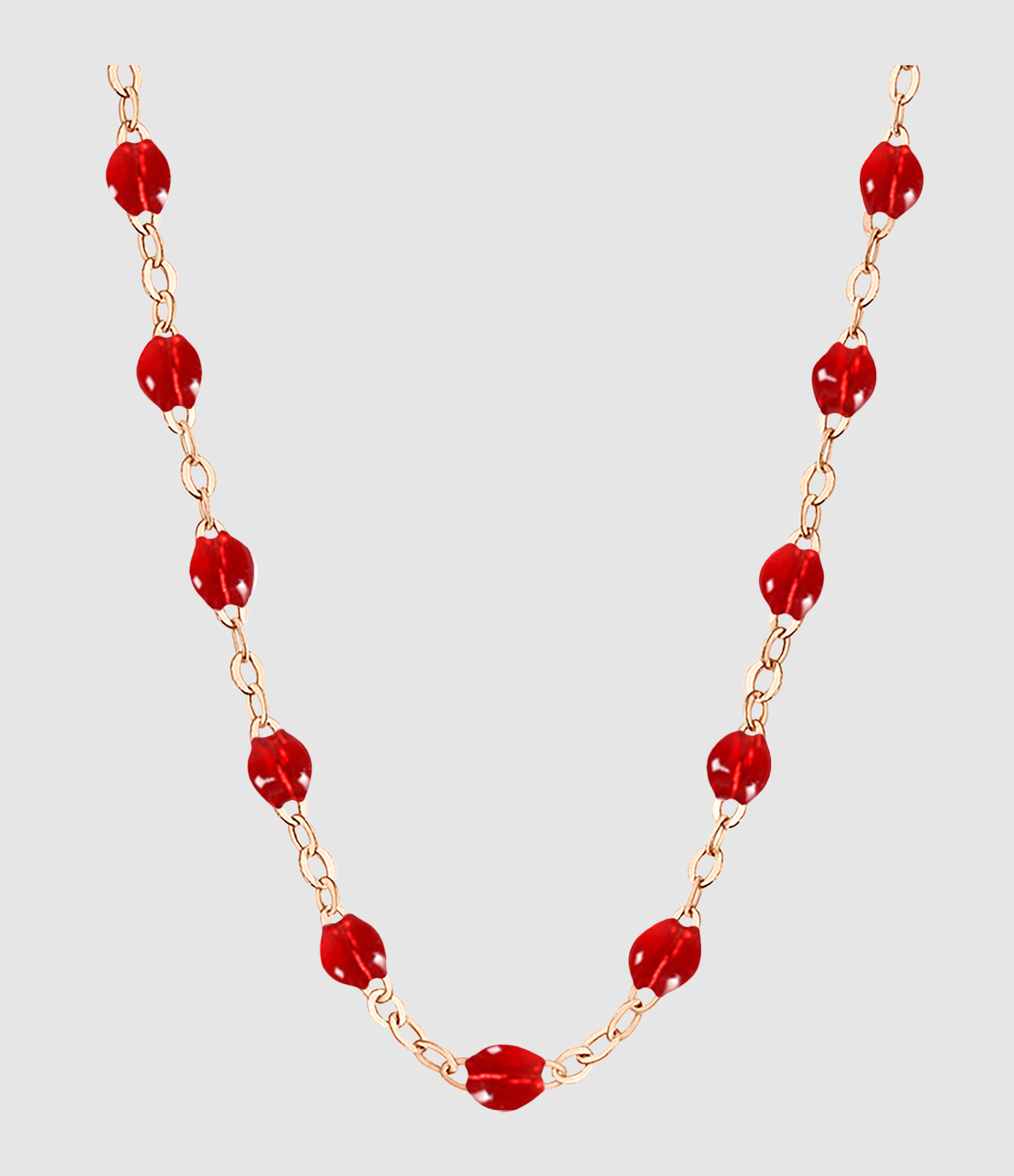 Collier Perles Résine Or 50cm