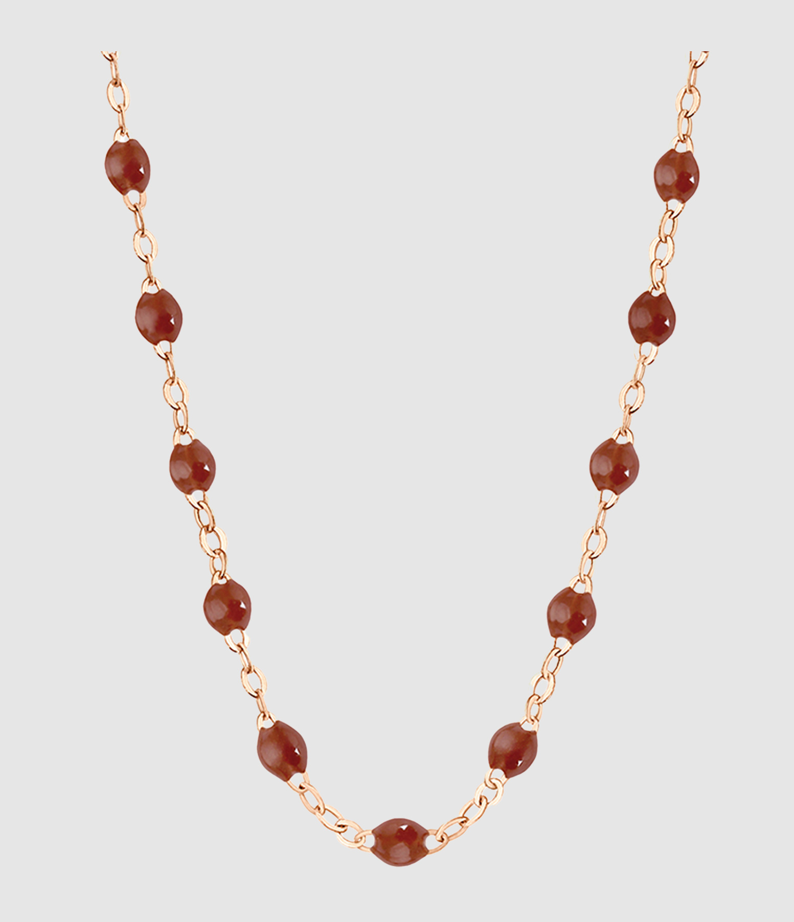 Collier Classique Perles Résine Or, 42 cm