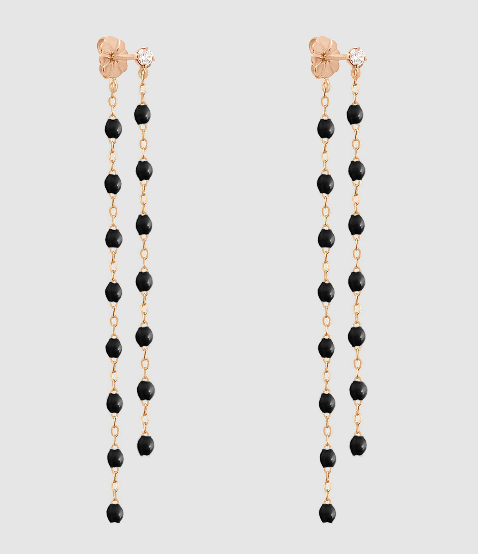 Boucles d'oreilles Classique Dansantes Diamants Résine Or