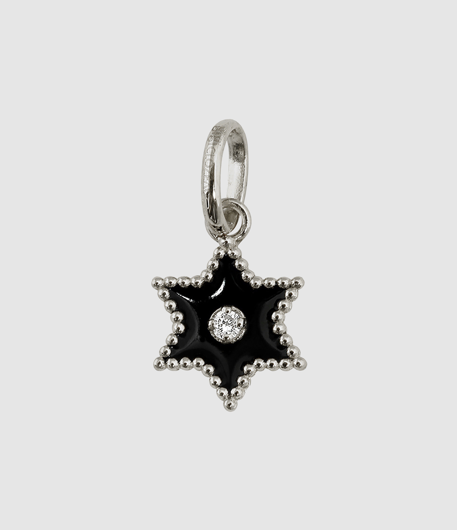 Pendentif Étoile Résine Diamants Or Blanc
