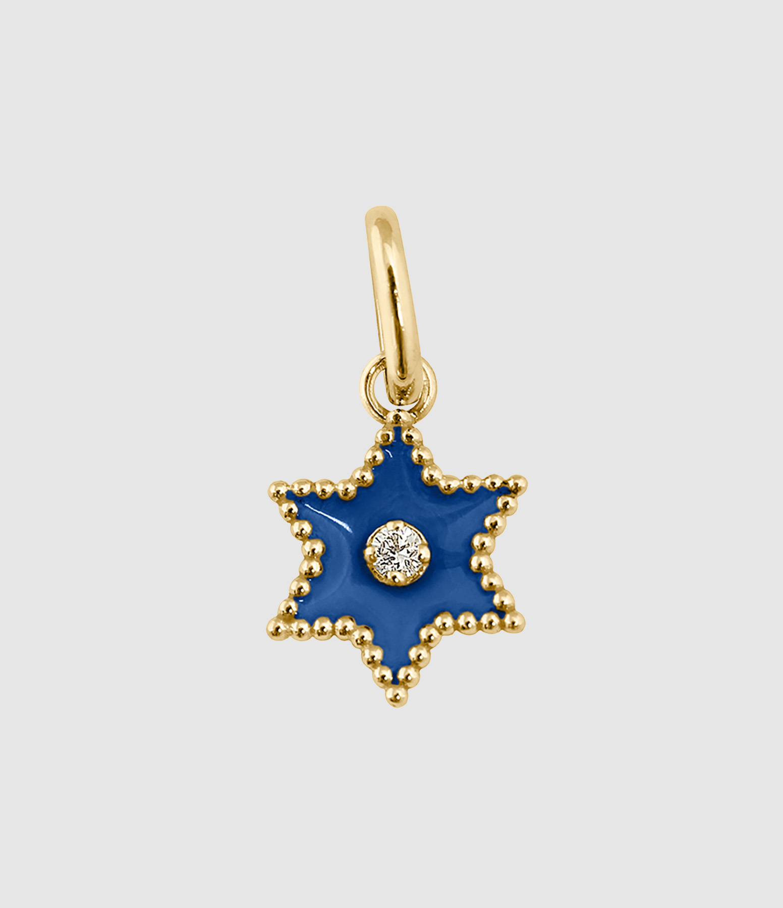 Pendentif Étoile Résine Diamants Or Jaune
