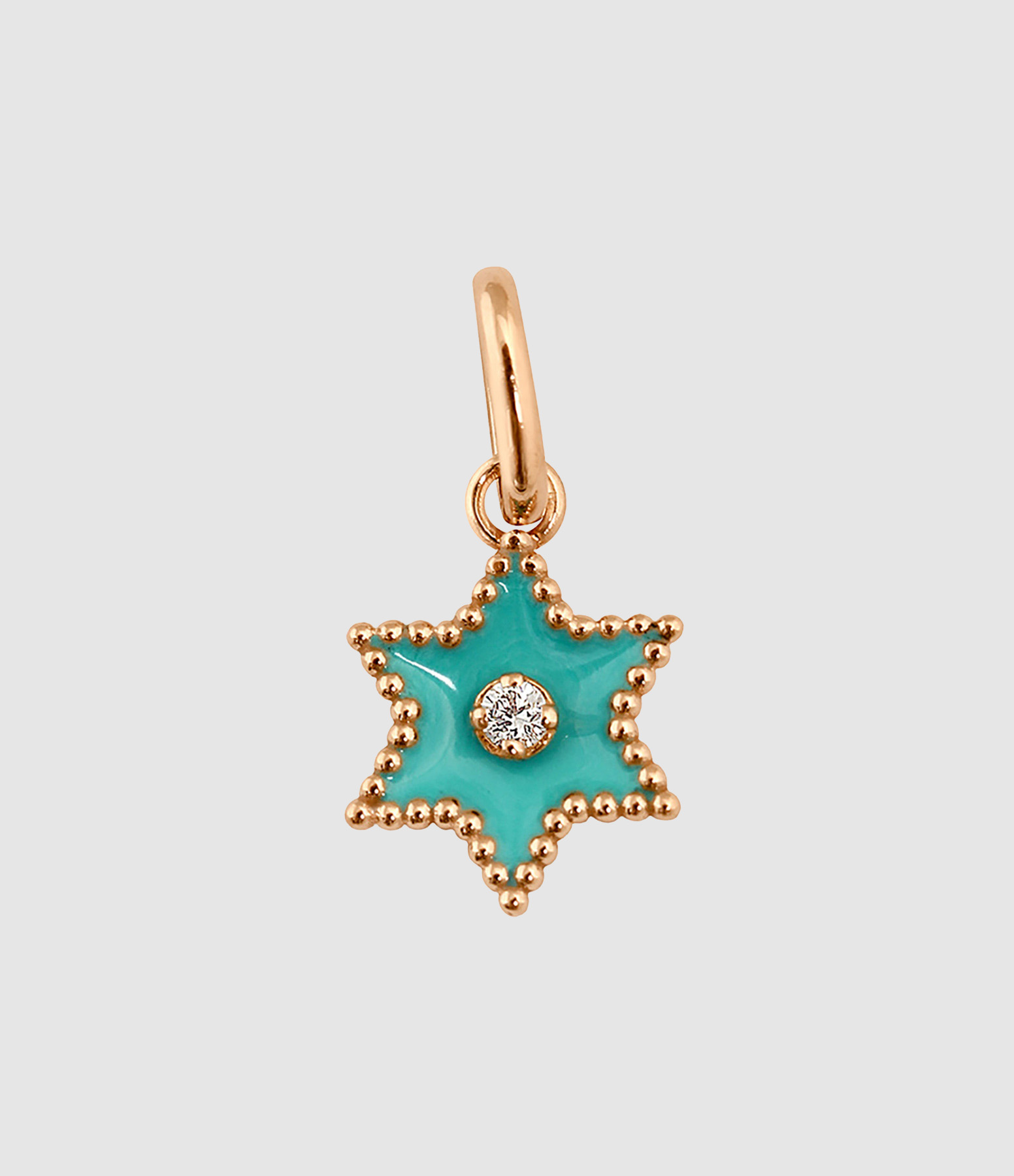 Pendentif Étoile Résine Diamants Or Rose