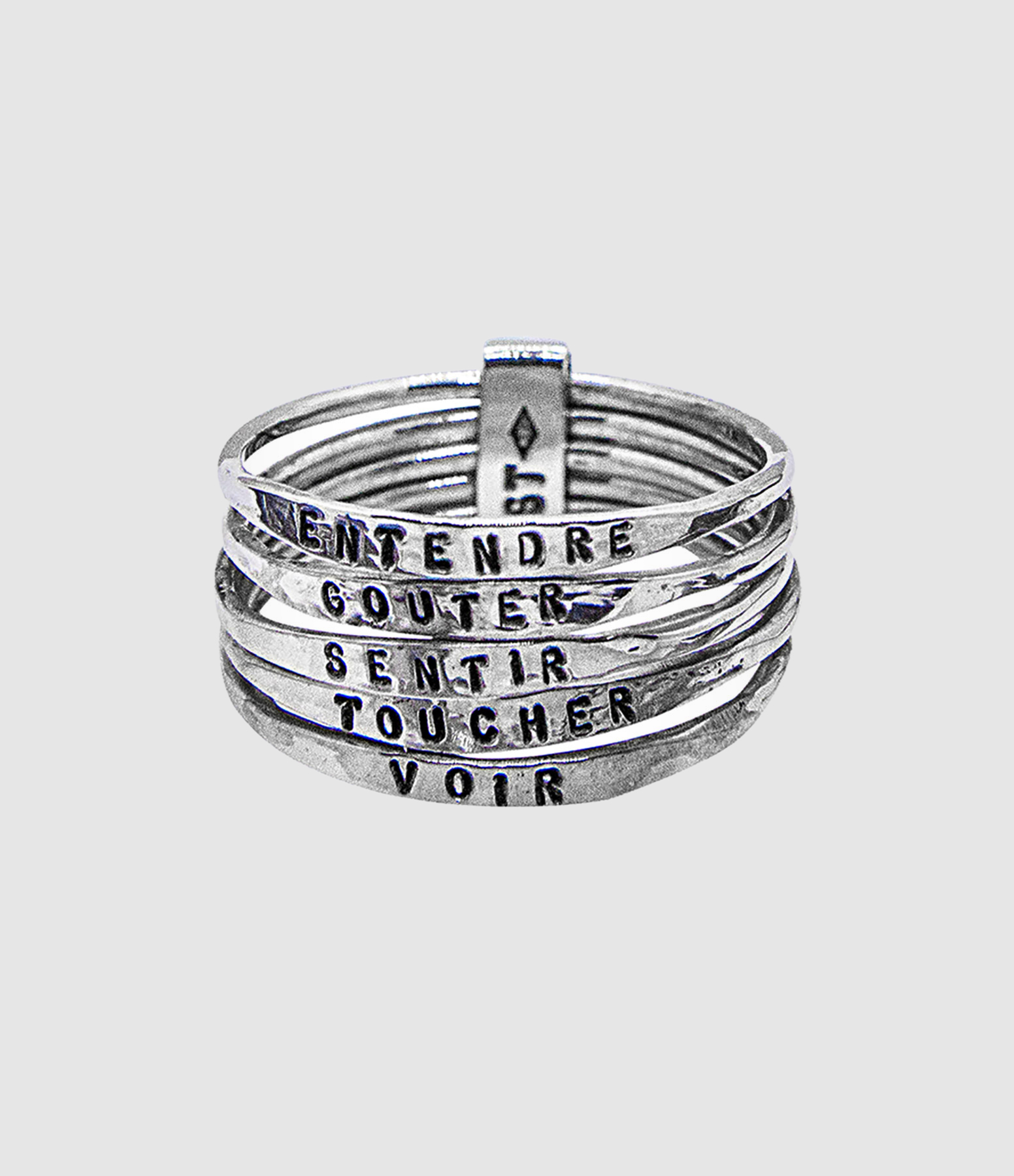Bague 5 Sens Extra-fine Argent