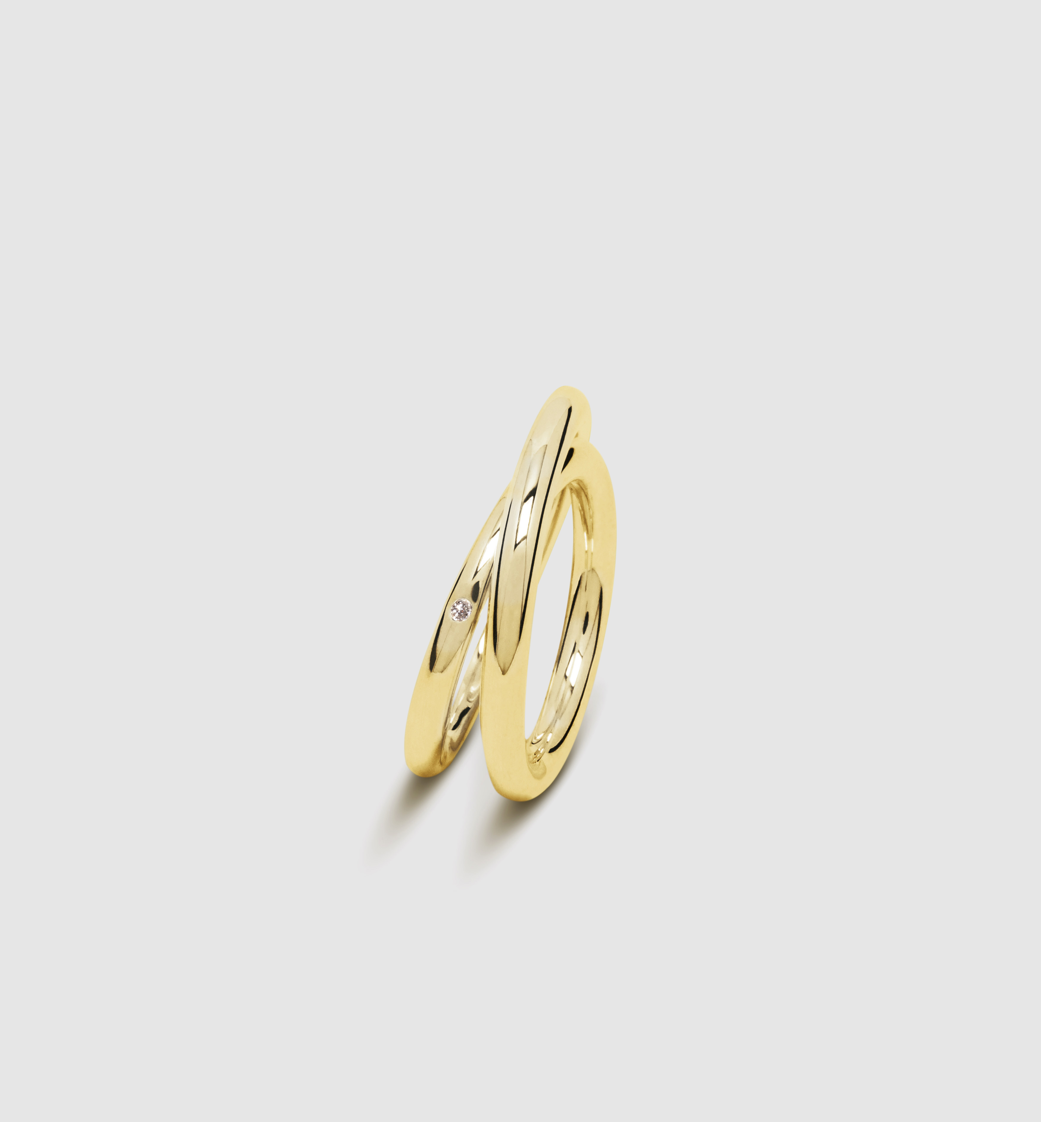 Bague Spirale 3.0 Vermeil Et Diamant