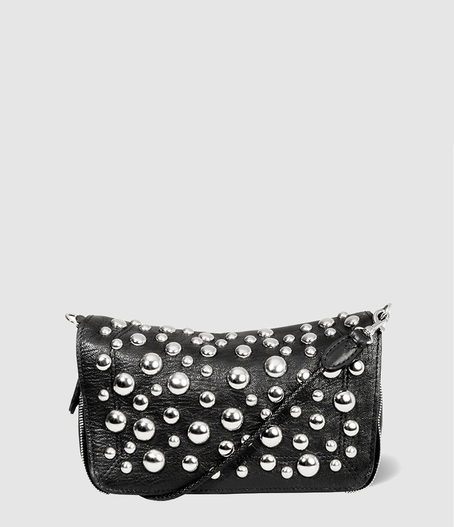 Sac Bobi S Noir Grainé Silver, Capsule Rivets