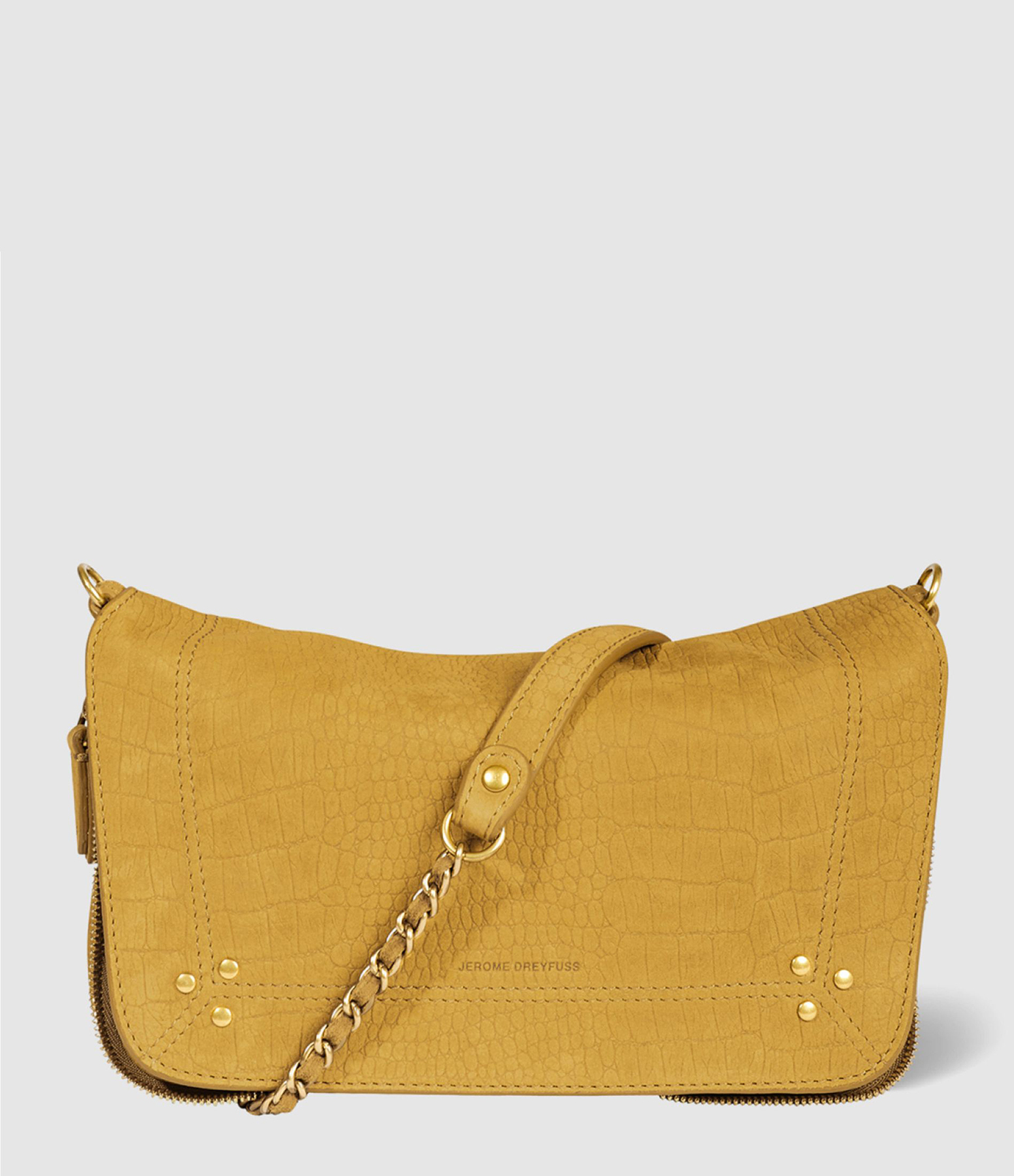 Sac Bobi S Imprimé Croco Moutarde