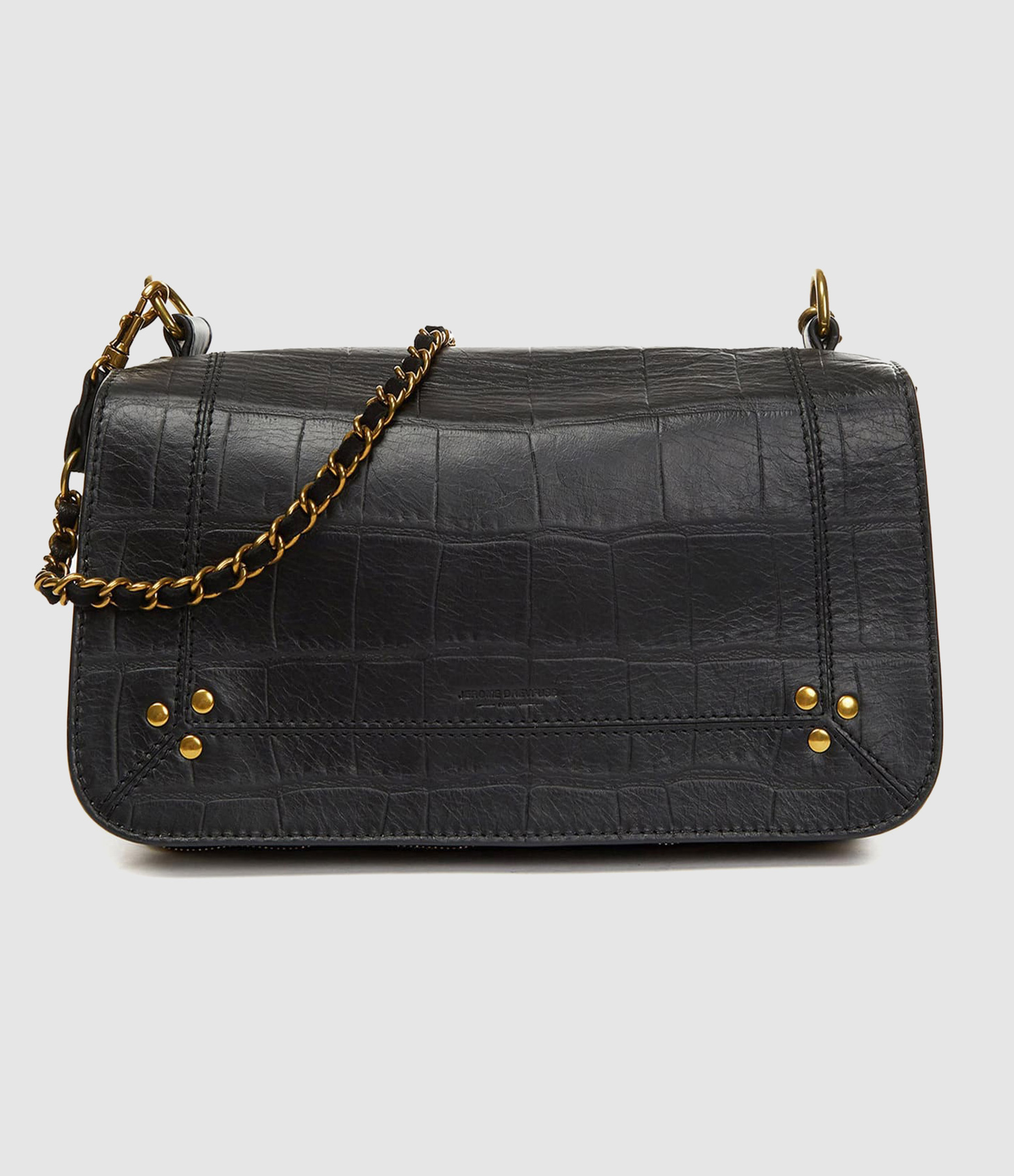 Sac Bobi Cuir Croco Noir