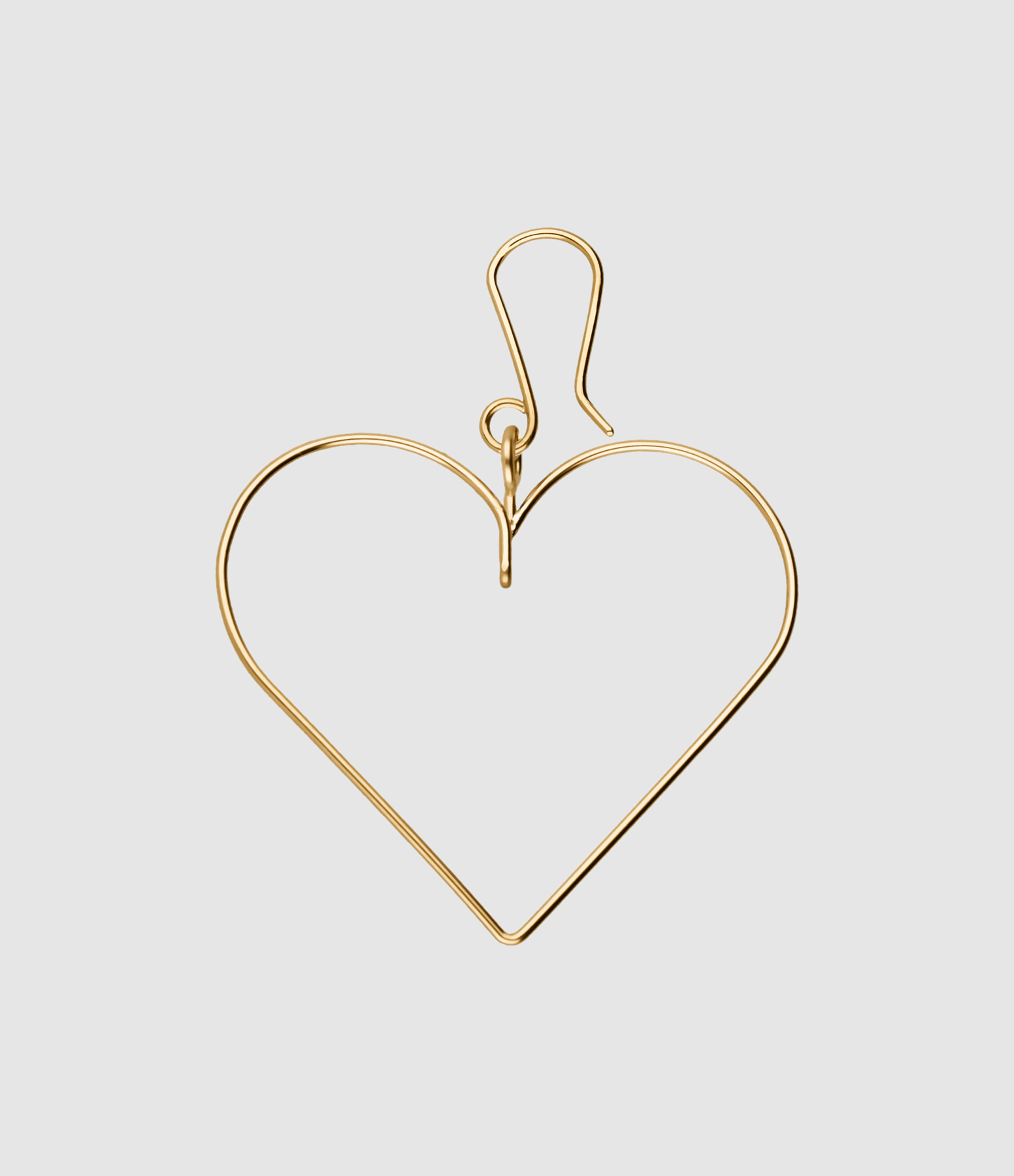 Boucle d'oreille Big Charms Cœur Gold Filled Jaune (vendue à l'unité)