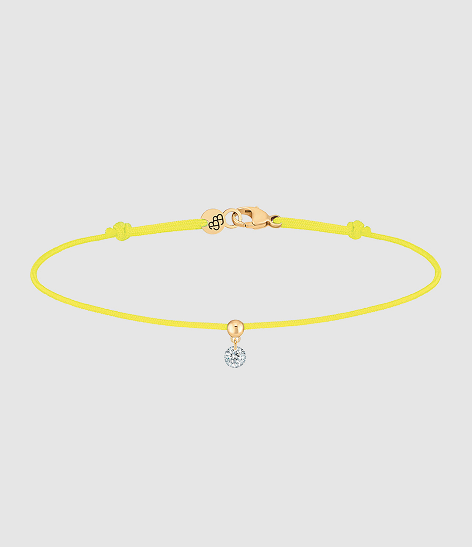 Bracelet BB Cordon Jaune Or Jaune Diamant Brillant