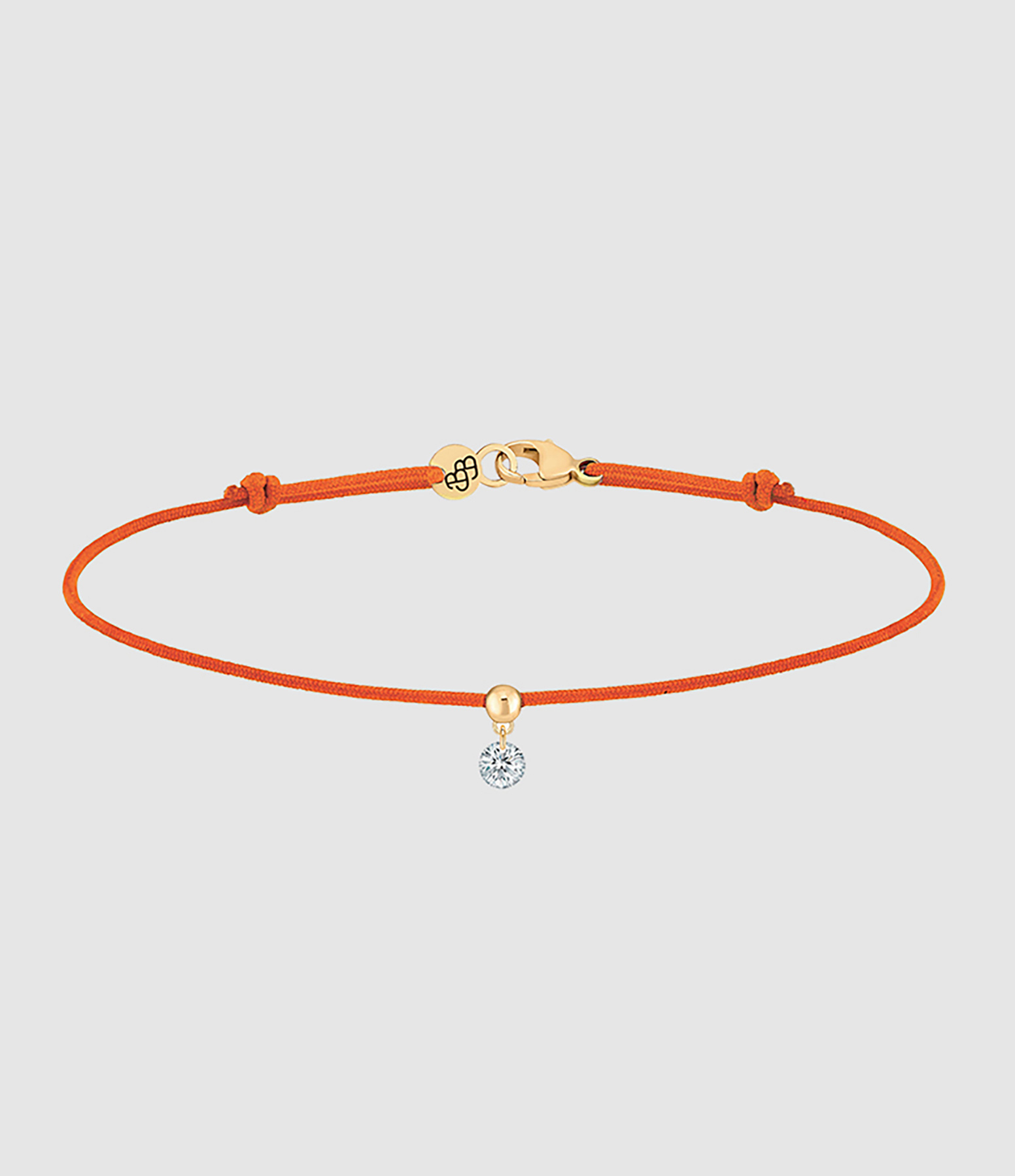 Bracelet BB Cordon Orange Or Jaune Diamant Brillant