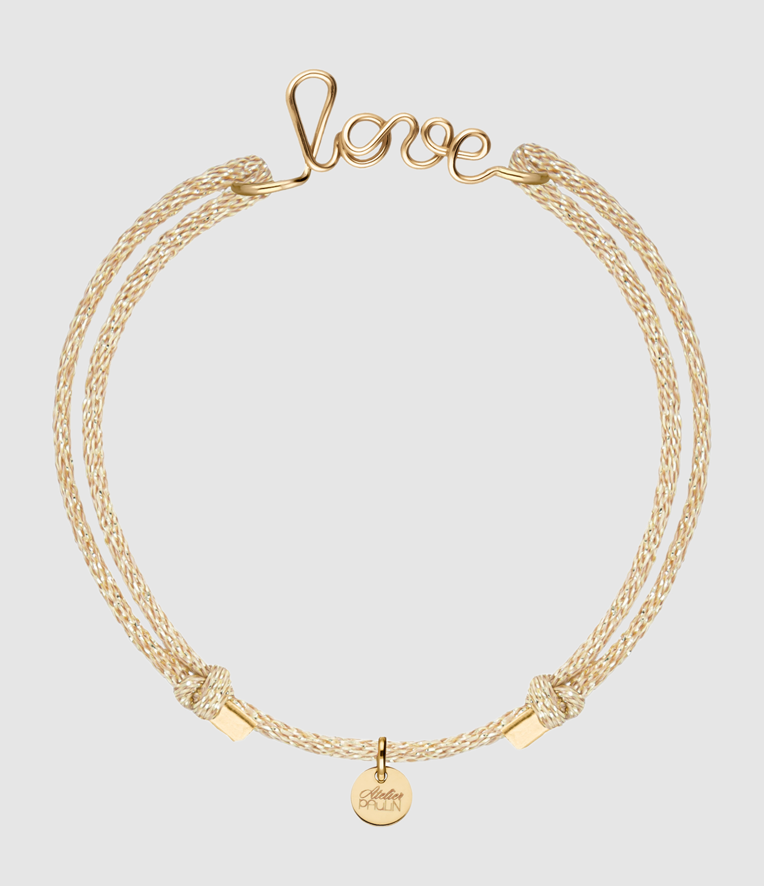 Bracelet Cordon Lurex Love Gold Filled
