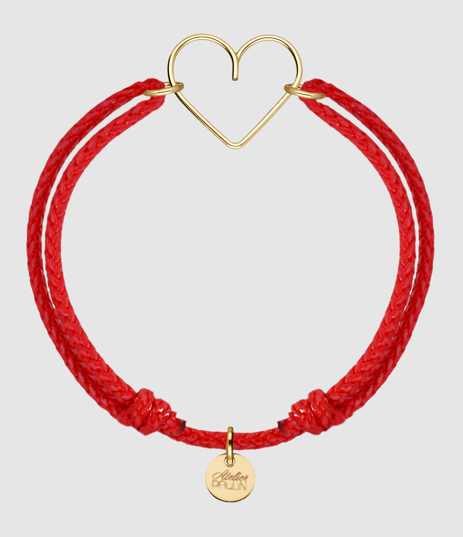 Bracelet Cœur Cordon Rouge Gold Filled, Exclusivité Lulli