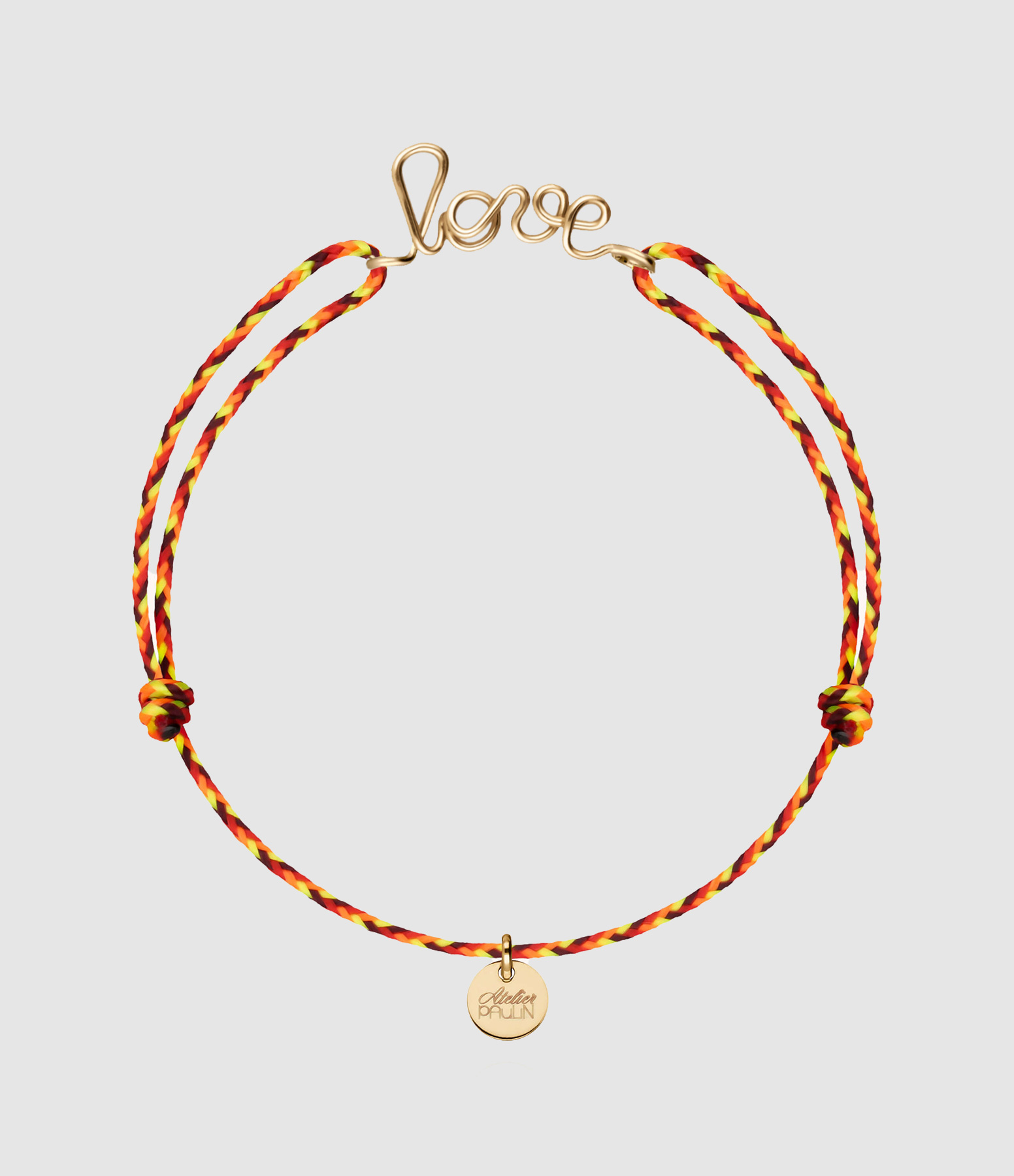 Bracelet Cordon Slim Knot Love Gold Filled Rouge