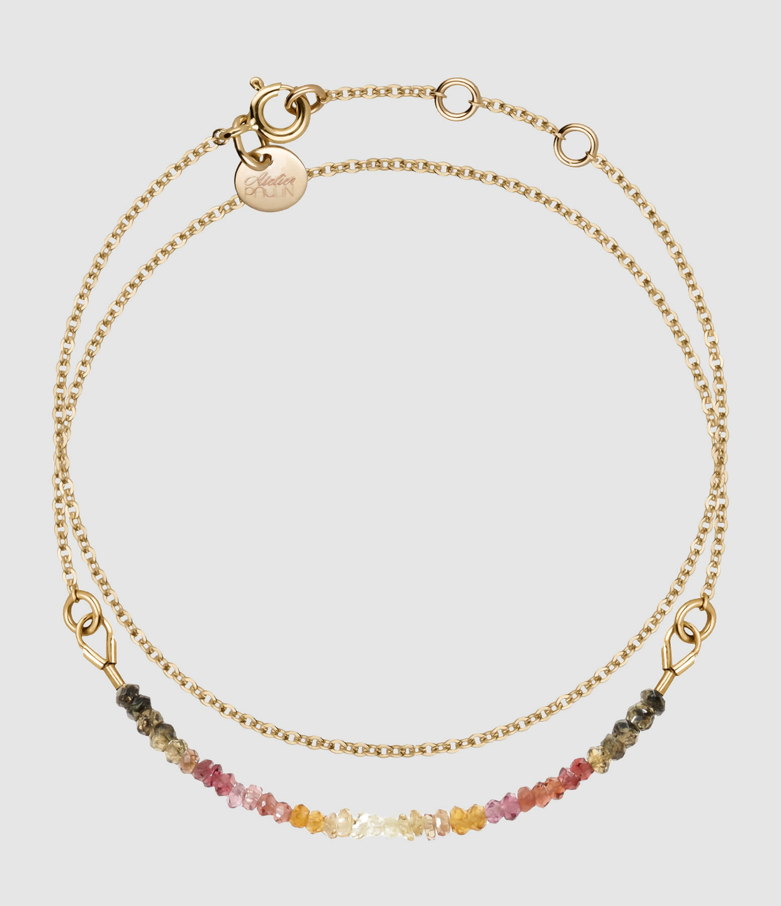 Bracelet Double Tour Fauve Saphir Nude Gold Filled