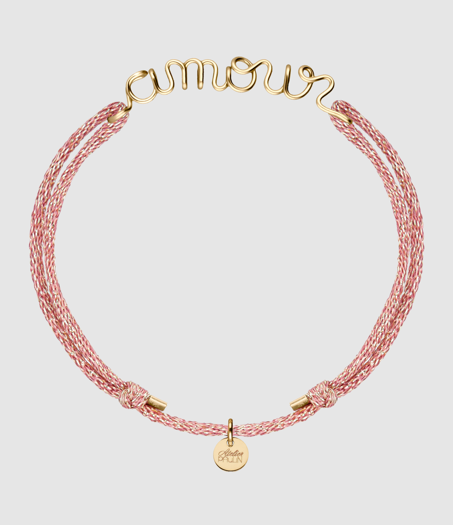 Bracelet Cordon Lurex Amour Gold Filled