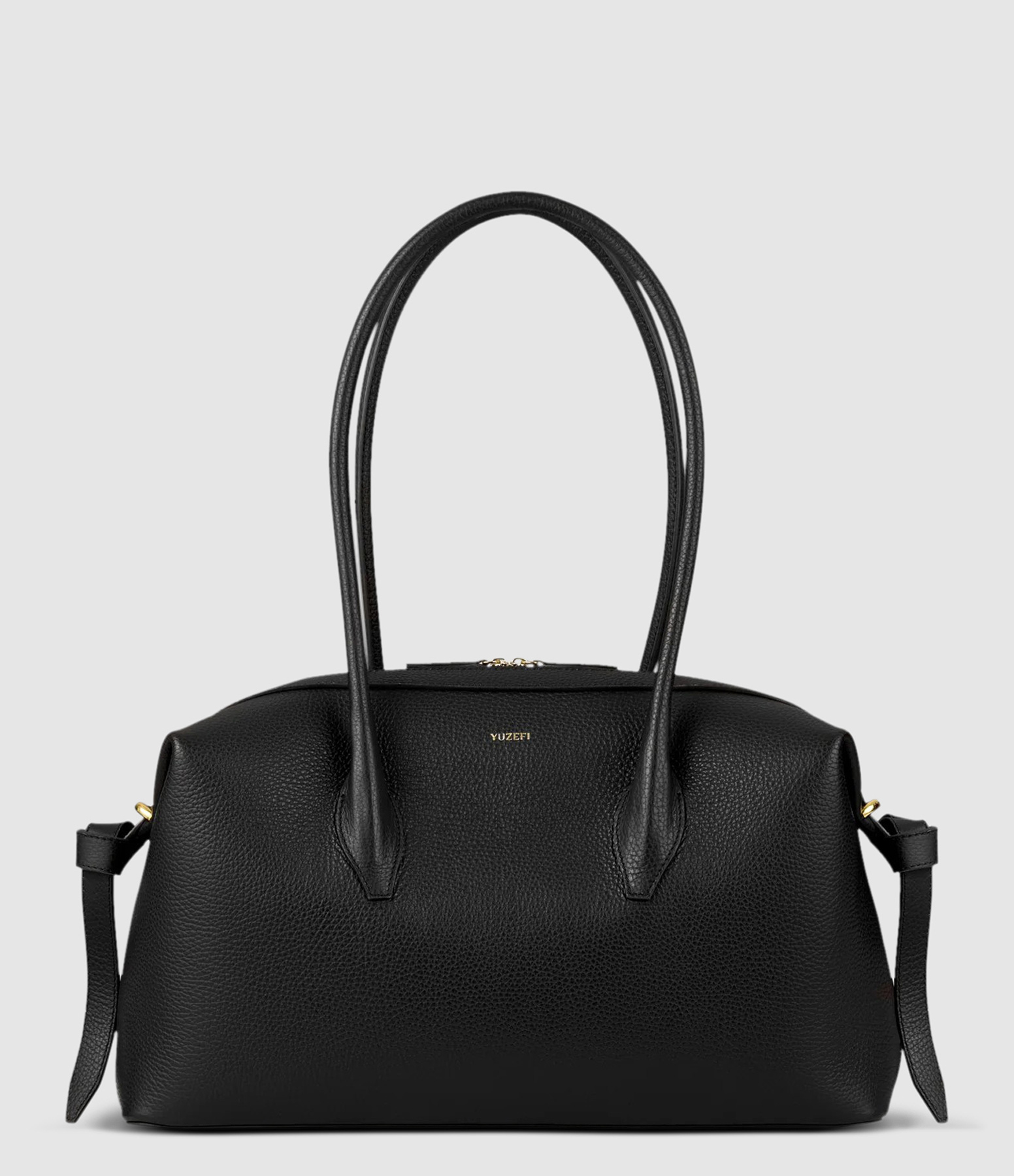 Sac Brioche Duffle Cuir Grainé Black