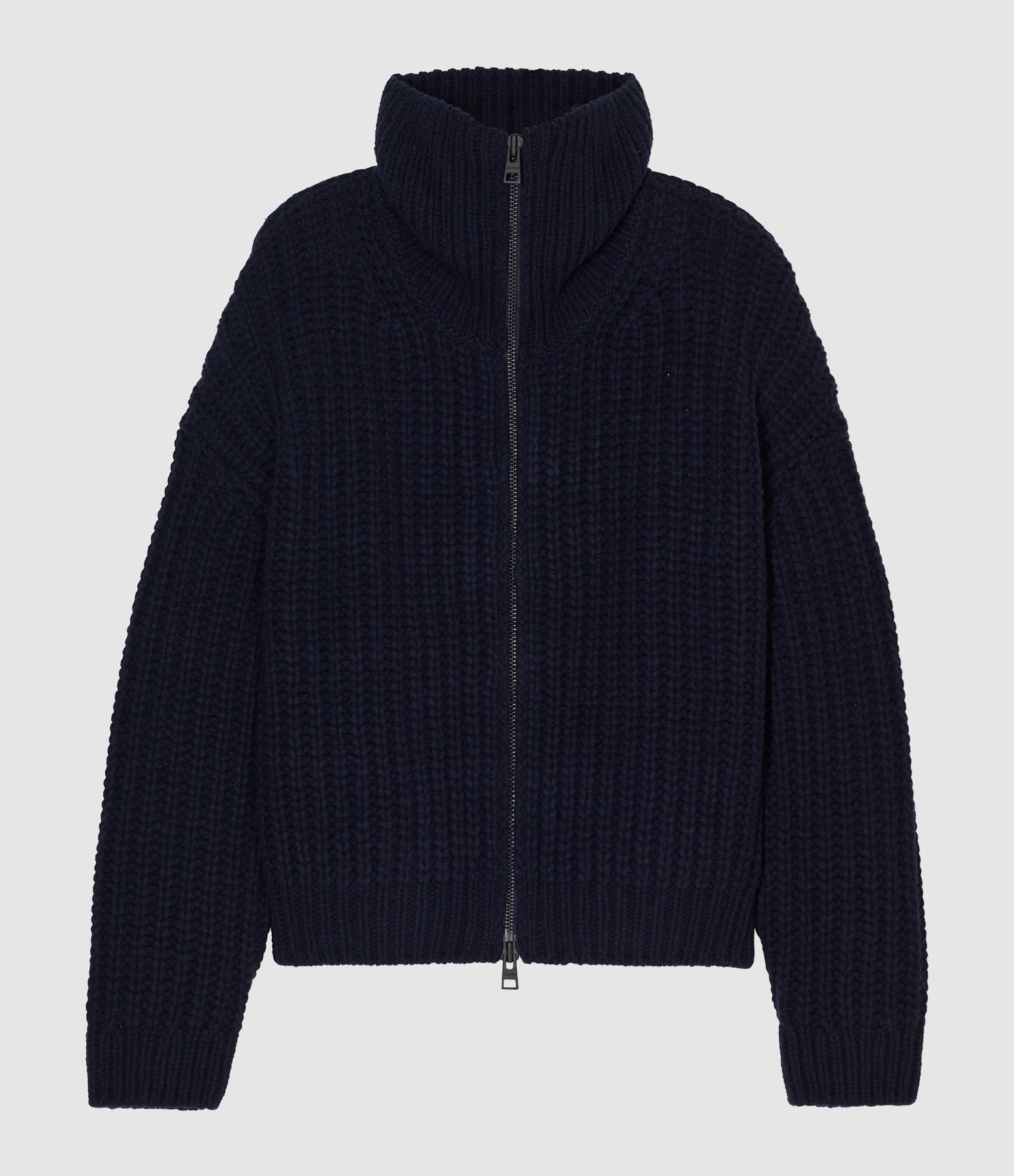 Veste High Collar Zipped Cardi Dark Night