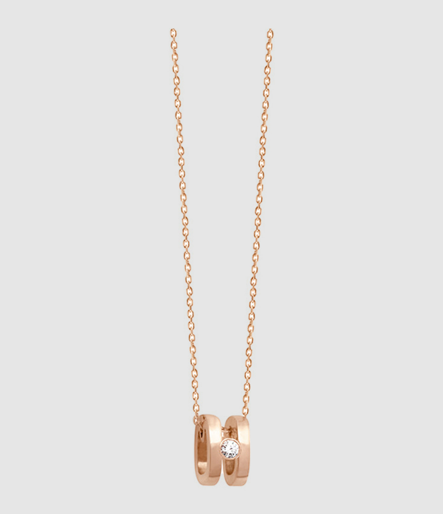 Collier Charlie Double Diamant Or Rose 