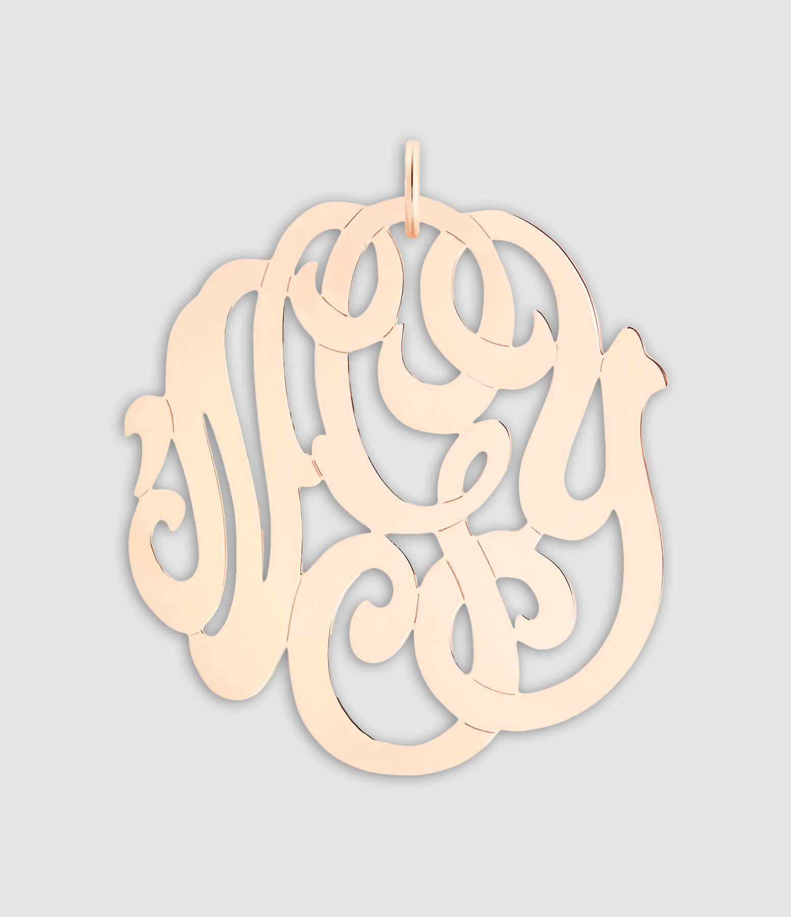 Pendentif Dentelle Monogramme Large Or Rose