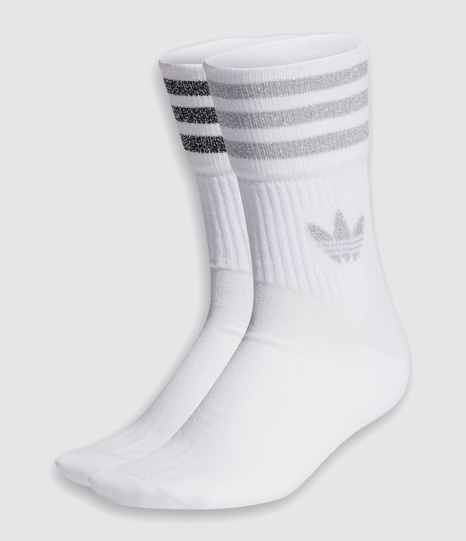 Chaussettes Mid-Cut Glitter Noir Argenté