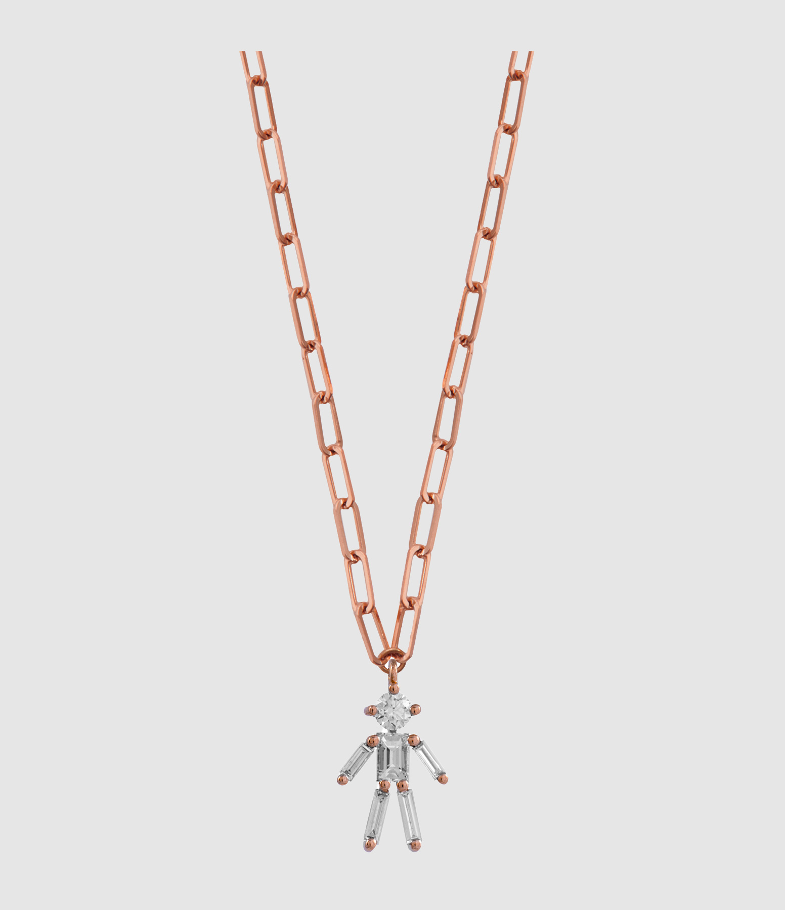 Collier Magnétique Big Garçon Or Rose Diamants