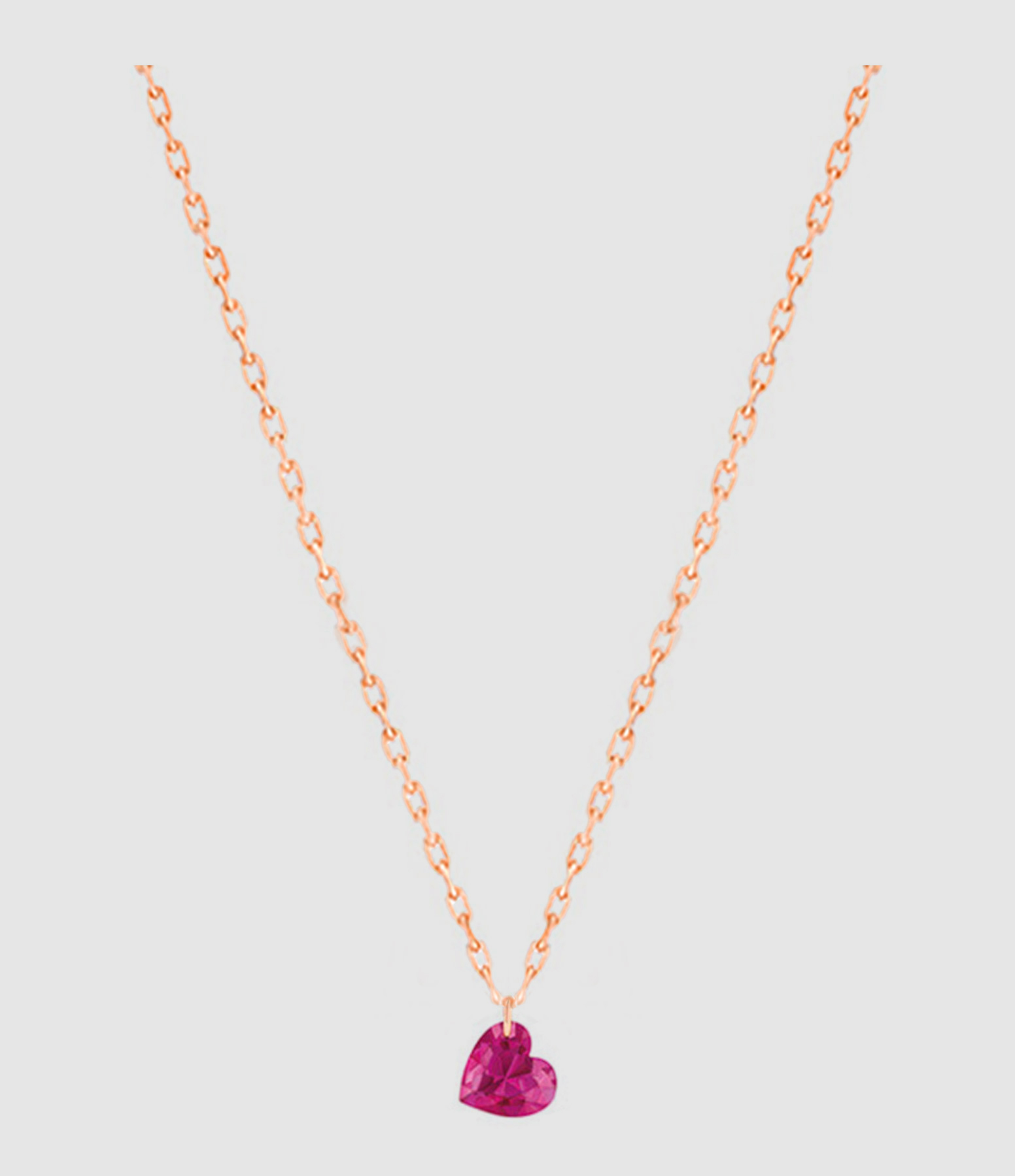 Collier Confetti Cœur Rubis Or Rose